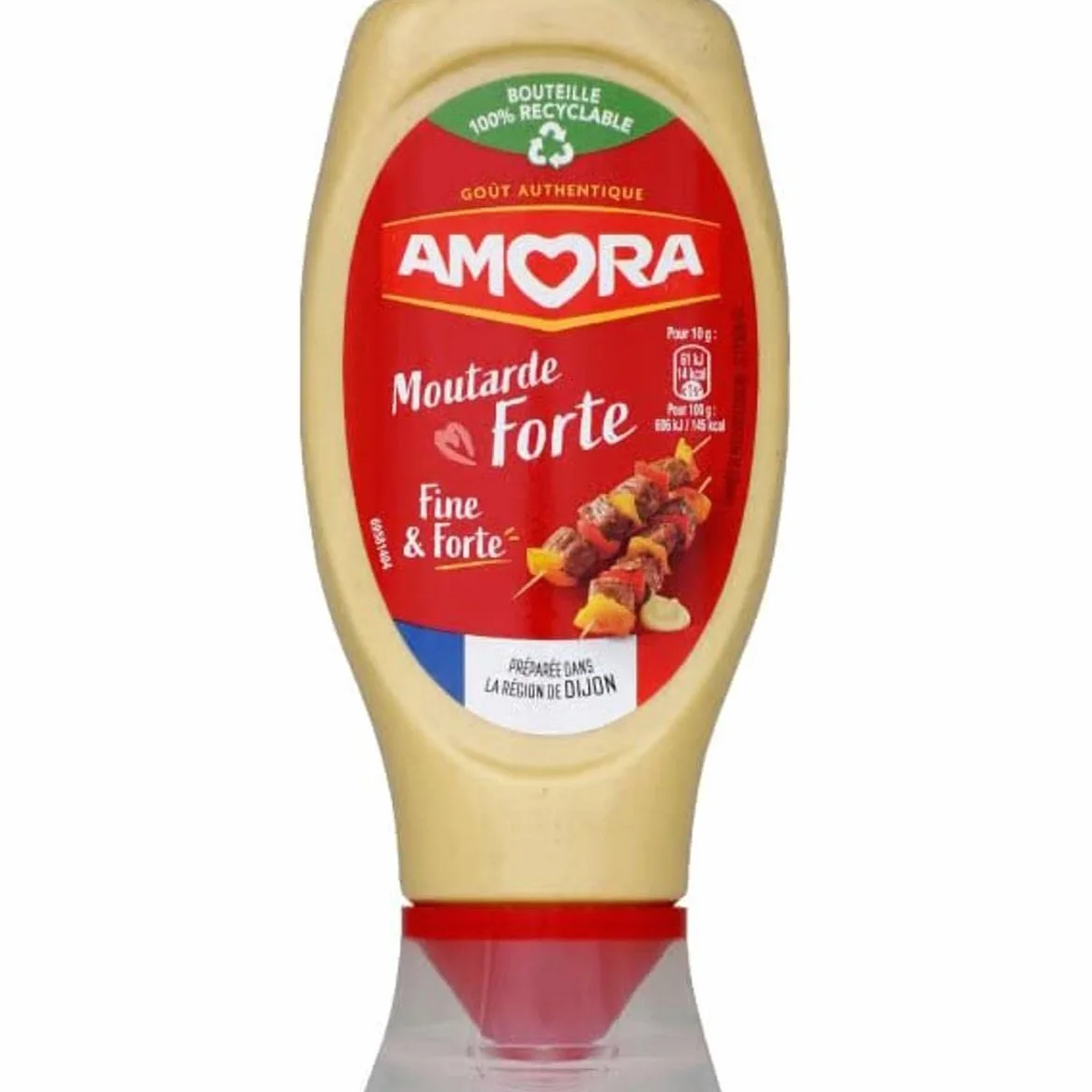 Amora Musztarda mocna, giętka, 460 g – butelka 460 g