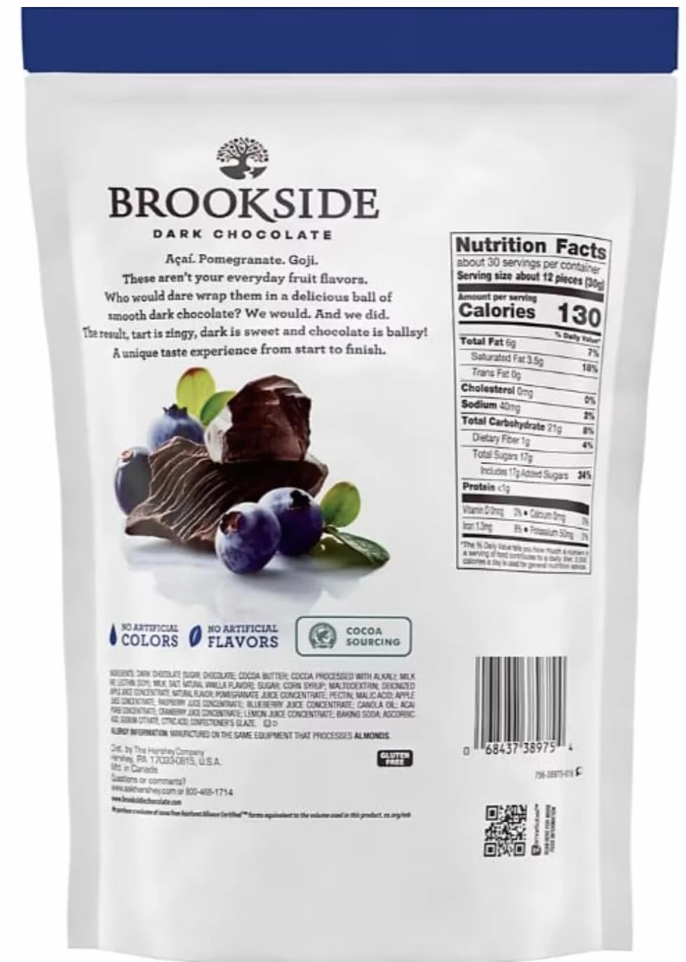 Brookside Ciemna czekolada z Acai i jagodami 0,9 kg