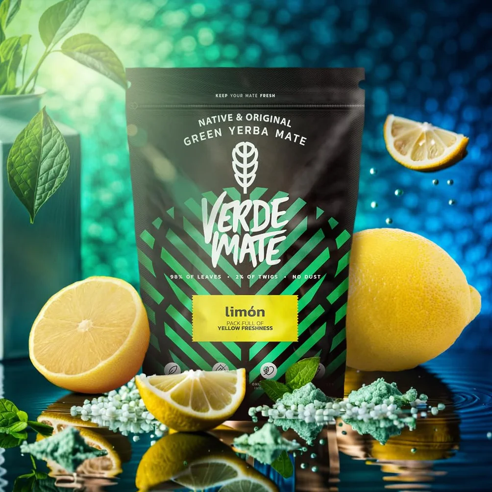Verde Mate Green Limón 0,5 kg | Cytrynowa yerba mate 500 g | Orzeźwiający smak | Naturalna kofeina | Herbata Yerba Mate z Brazylii | 500 g