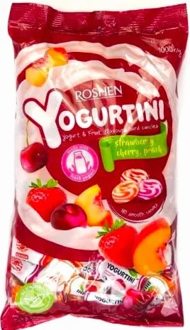 CUKIERKI KARMELKI YOGURTINI ROSHEN 1 kg + Shipsy Block