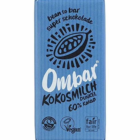 Ombar Mleko kokosowe ciemne bio surowa czekolada 35 g 10 sztuk