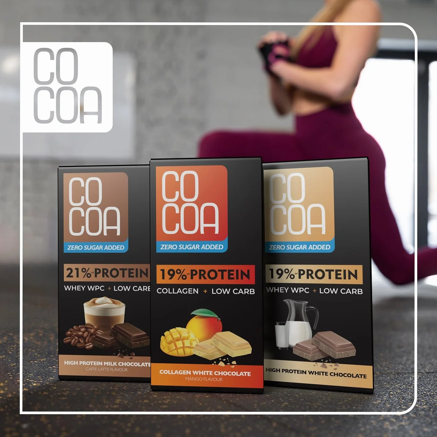 Biała Czekolada Proteinowa 65g 0% Cukru 19% Białka Erytrytol Niski IG LOW CARB KETO Bez GMO