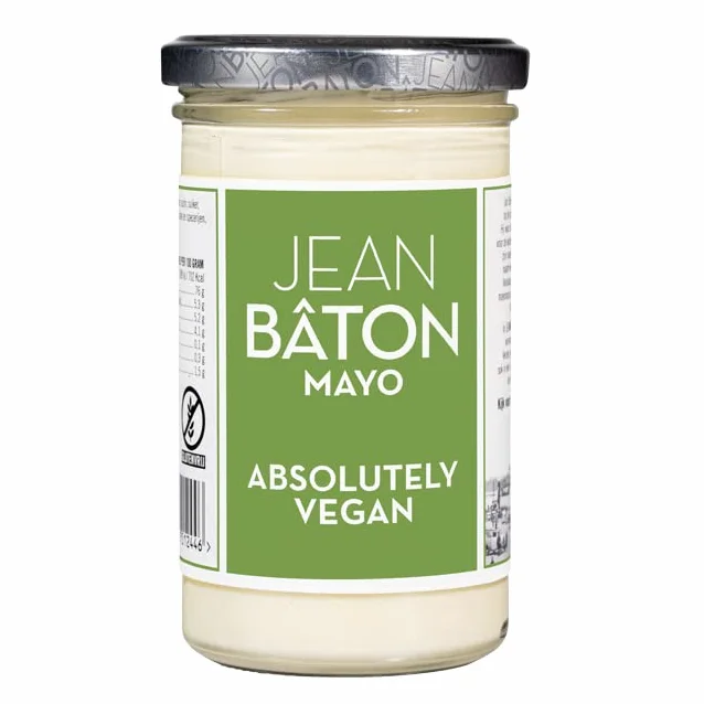 JEAN BÂTON - Majonez ABSOLUTELY VEGAN | Czysty roślinny majonez Kremowy i wegański majonez idealny do sałatek, kanapek, warzyw i wielu innych majonez bezglutenowy | Pojemność: 245 ml