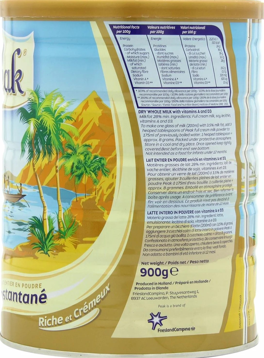 Peak Dry Whole Milk Powder 900 g