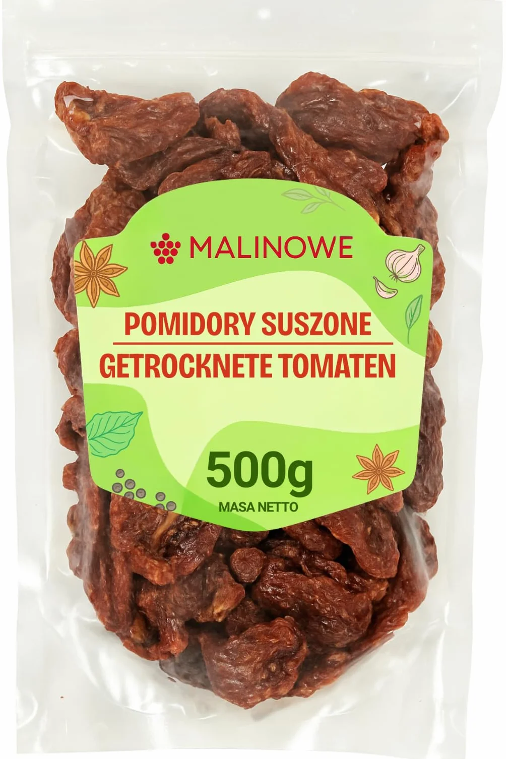 Malinowe POMIDORY SUSZONE 500g Suszone Na Słońcu Naturalne