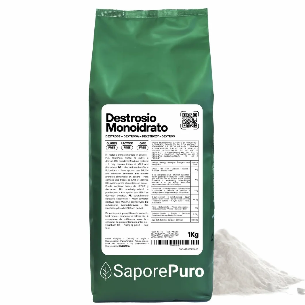 SaporePuro DEKSTROZA Monohydrat 1 kg - Idealny do deserów, lodów i sorbetów