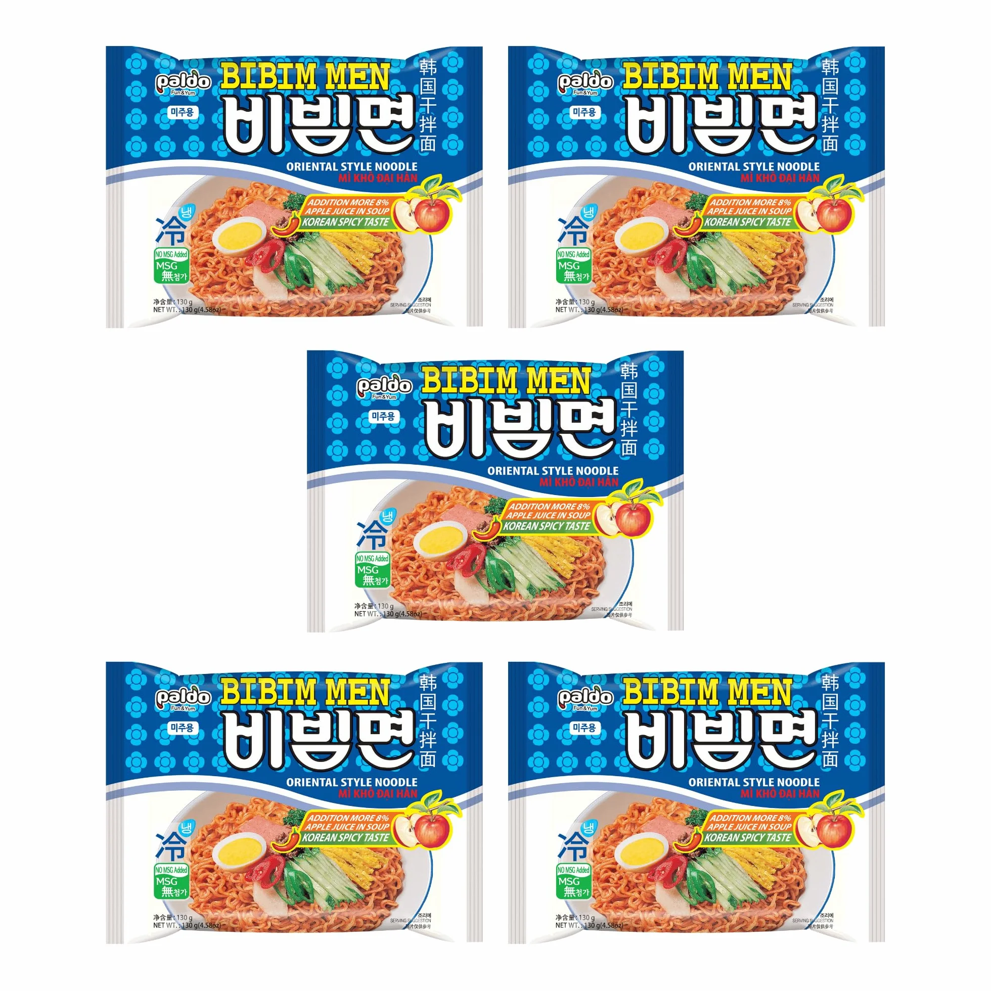 Paldo BiBim makaron orientalny styl koreański Ramen makaron (zestaw 5 sztuk)