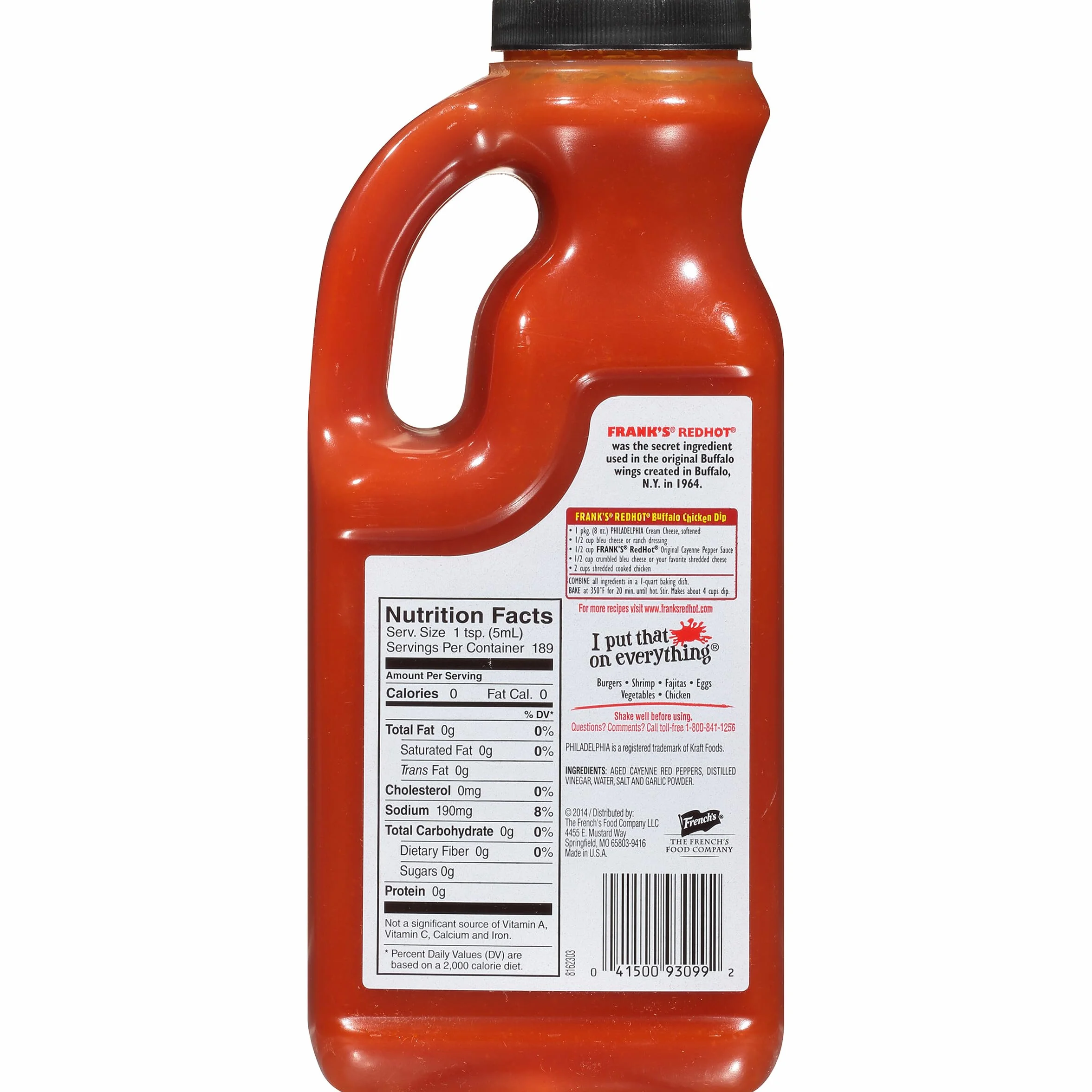 Fran's Redhot Cayenne Pepper Original Hot Sos 946 ml
