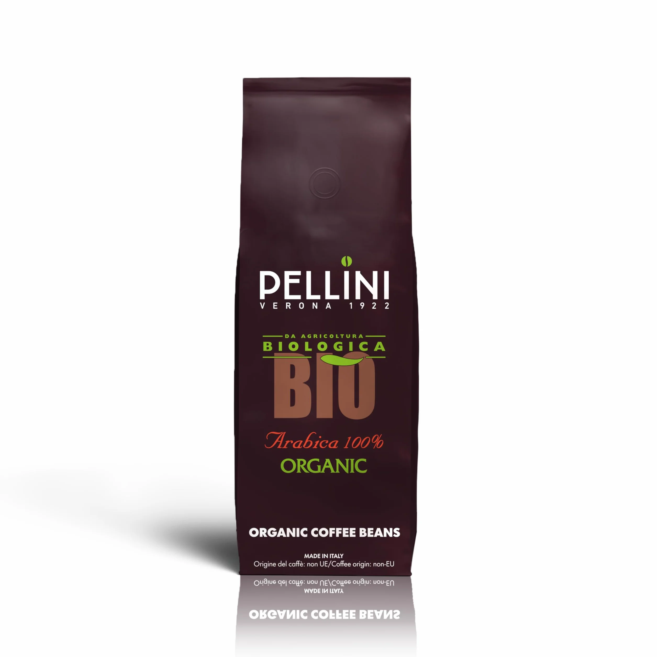 PELLINI Bio Kawa Palona w Ziarnach 100% Arabica z Farm w Pasie Tropikalnym Opakowanie 500 G