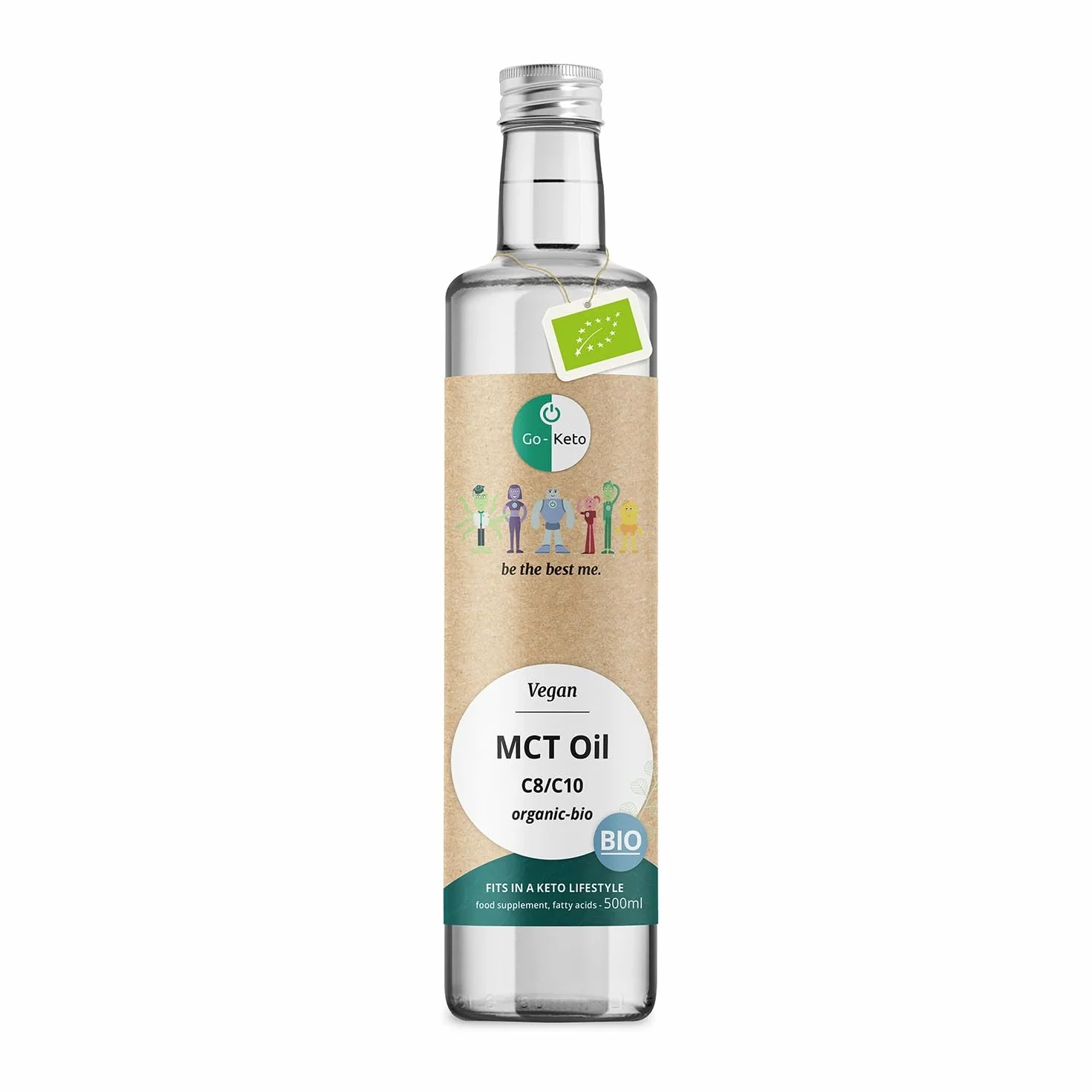 Go-Keto BIO MCT Oil 500ml – Organiczny Olej MCT C8/C10 z BIO Oleju Kokosowego, Wegański, Low Carb