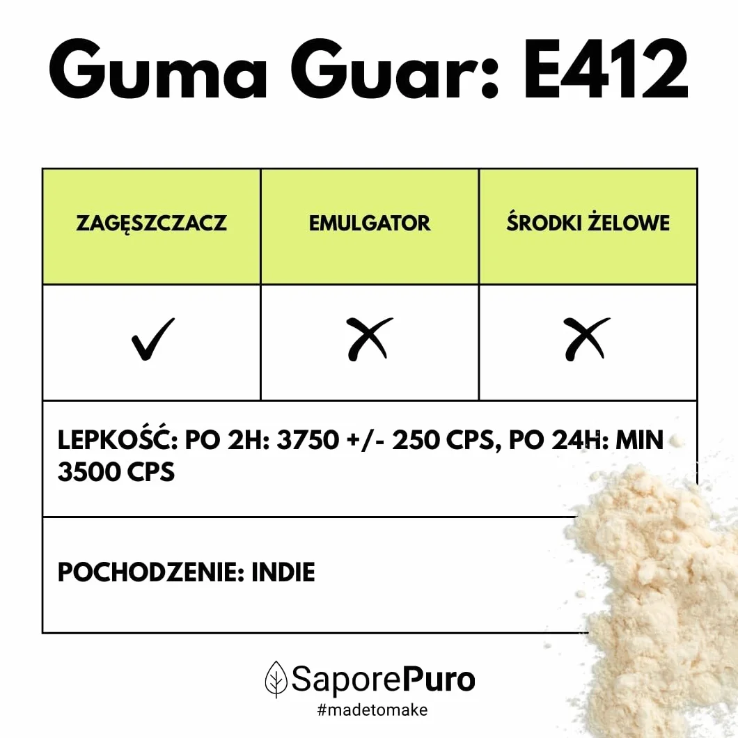Saporepuro Guma guar 50 gr - Guar Gum - mąka z gumy guar