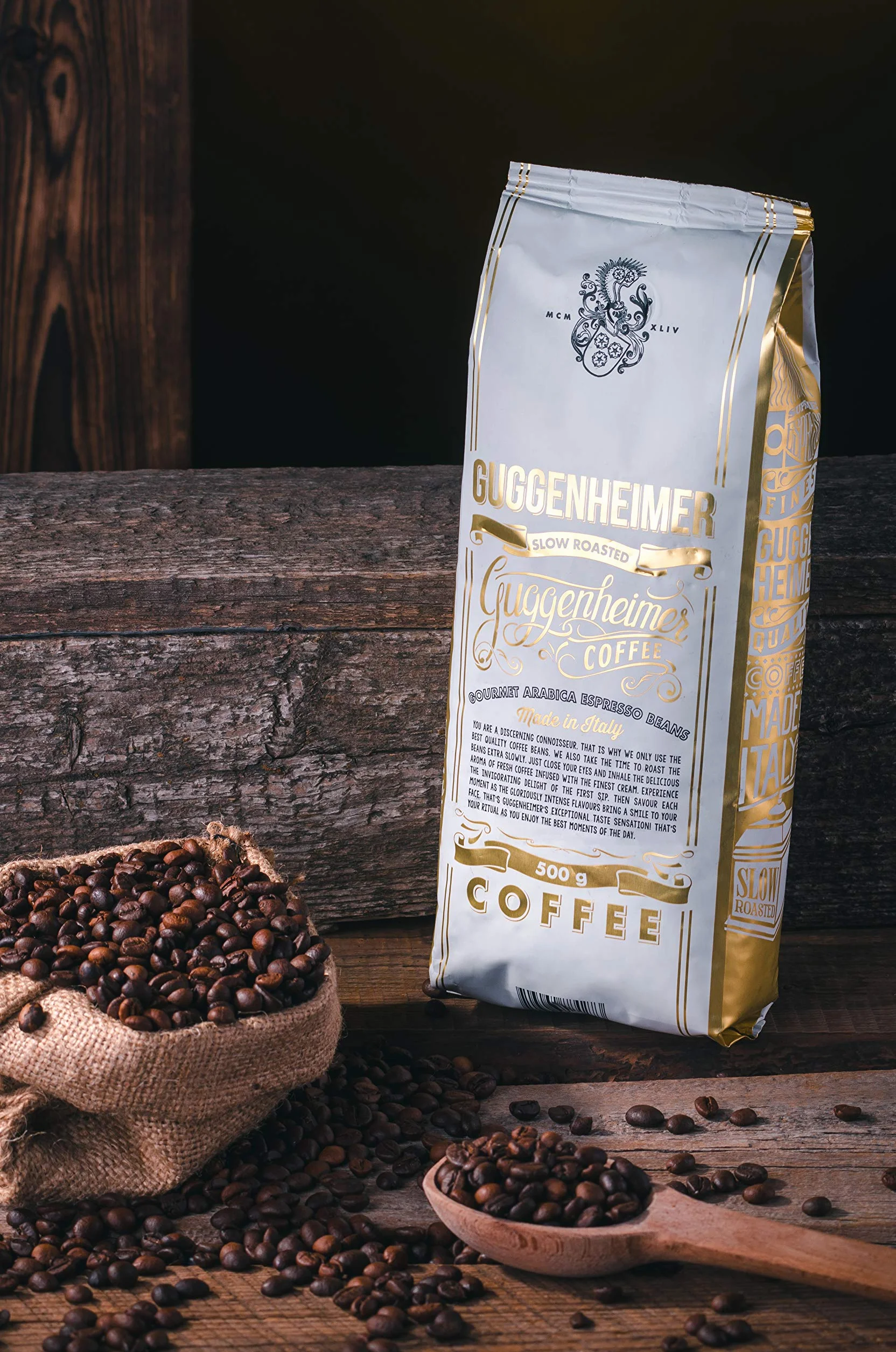 Guggenheimer Coffee Kawa Ziarnista Zestaw Degustacyjny 1kg (2x500g) Supreme Gourmet Arabica Niska Kwasowość