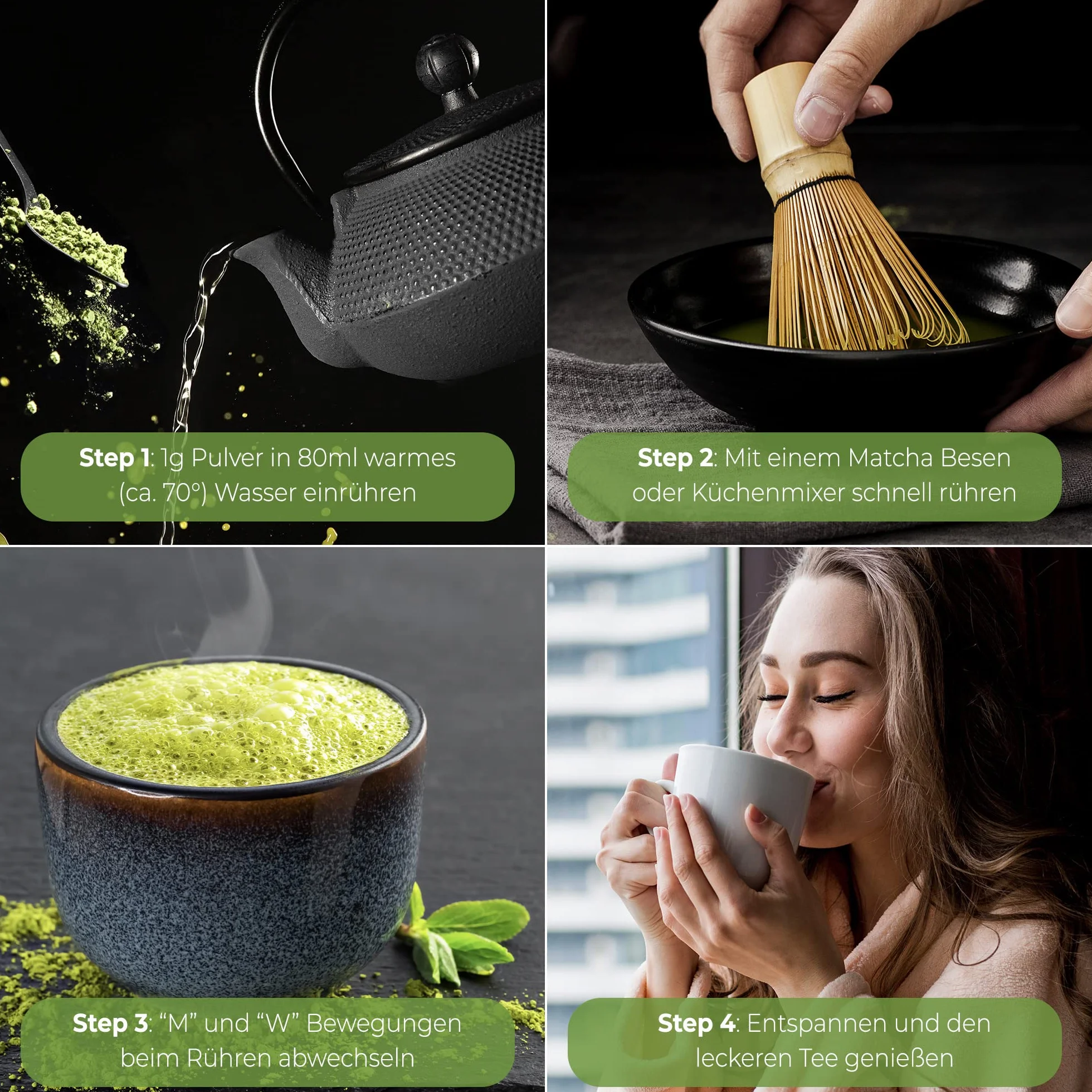 Tea Uniqo Ananas matcha latte herbata w proszku, idealna do bubble tea, koktajli lub picia bez dodatków, japońska herbata macha w proszku o smaku ananasa, bez sztucznych barwników w szlachetnej puszce