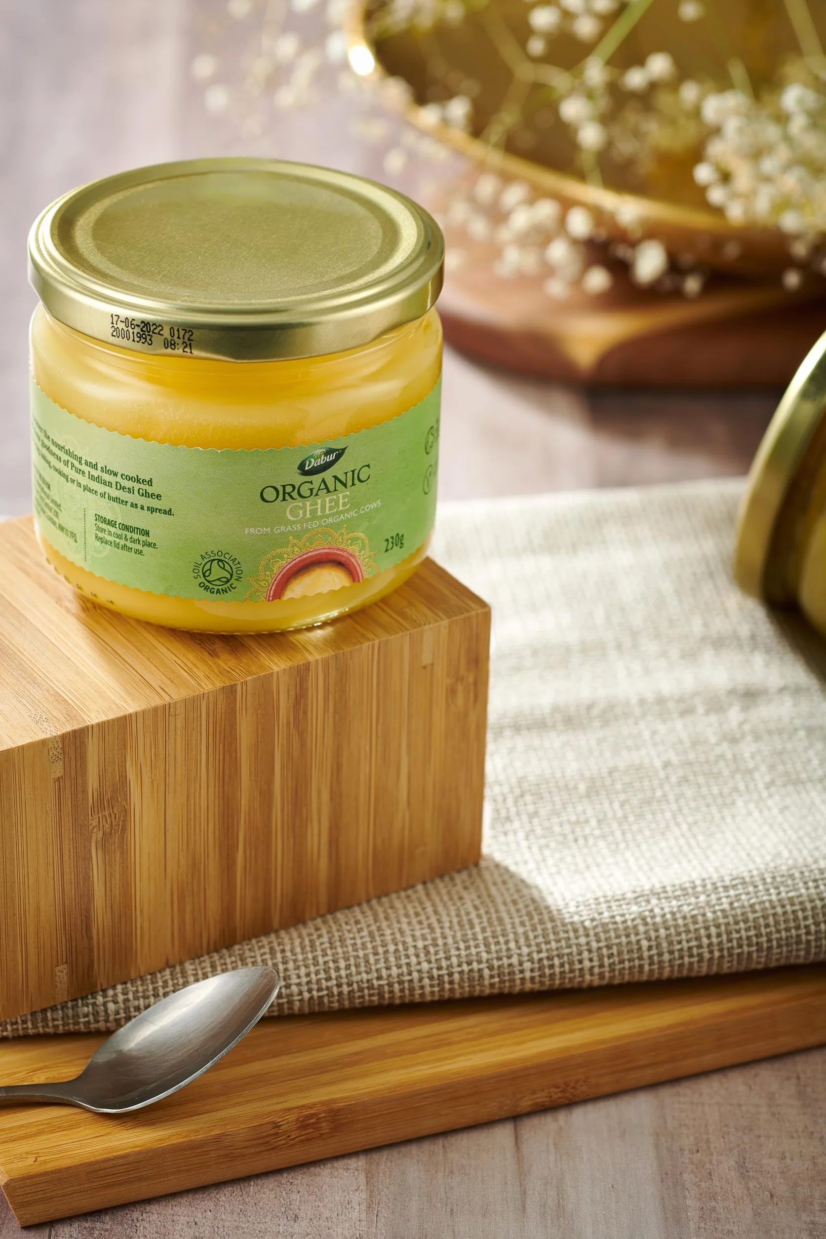 Dabur 1884 Organic Cow Ghee | Z mleka od krów wypasanych na łąkach | Ghee – klarowne masło do gotowania i ajurwedy | 230 g / 470 g / 850 g