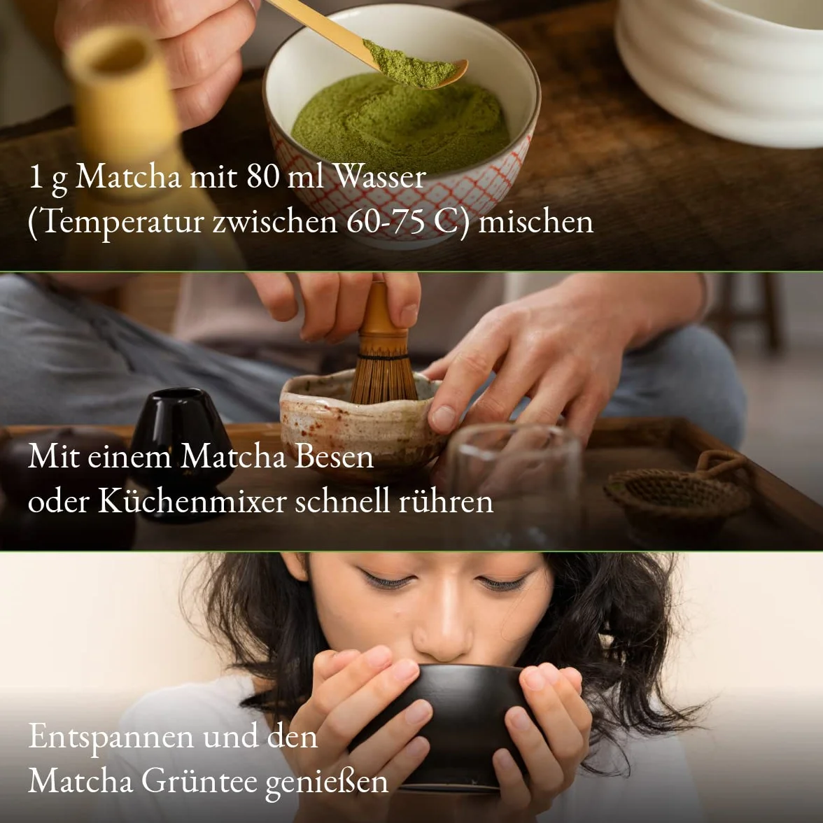 Bio matcha w proszku Monte Nativo (100 g) – herbata matcha do latte – zielona herbata premium – 100% naturalna i bez dodatków