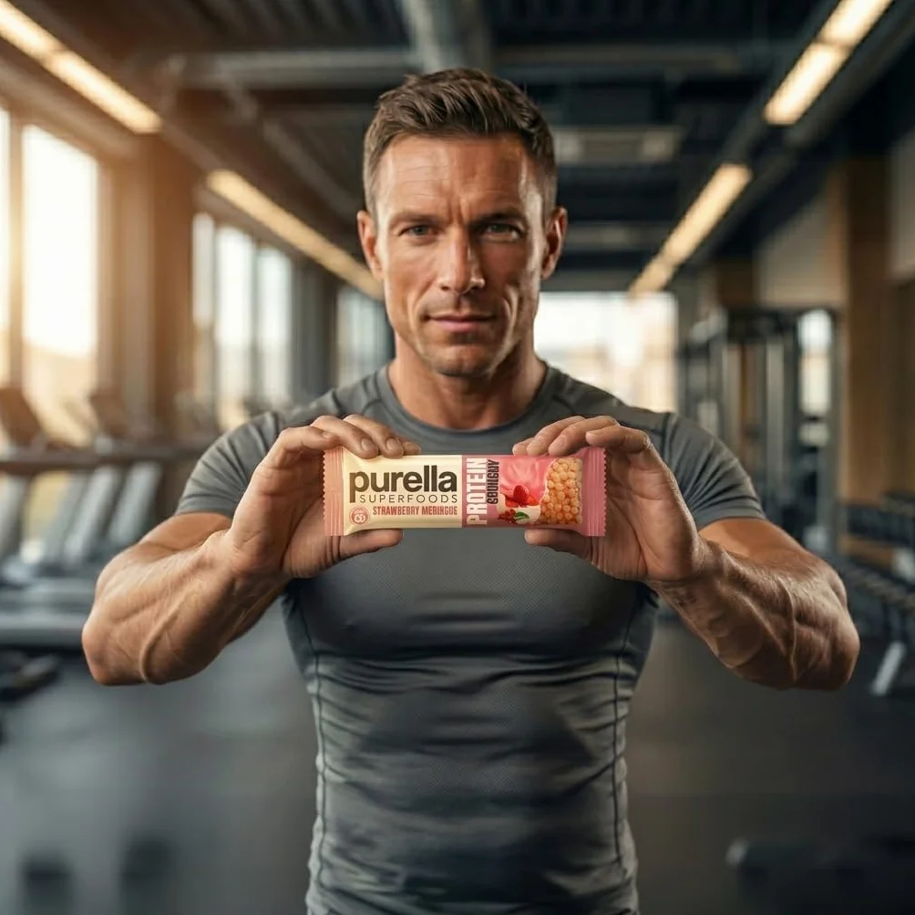 Baton Proteinowy Beza Truskawkowa 15 szt. x 45g Purella Superfoods