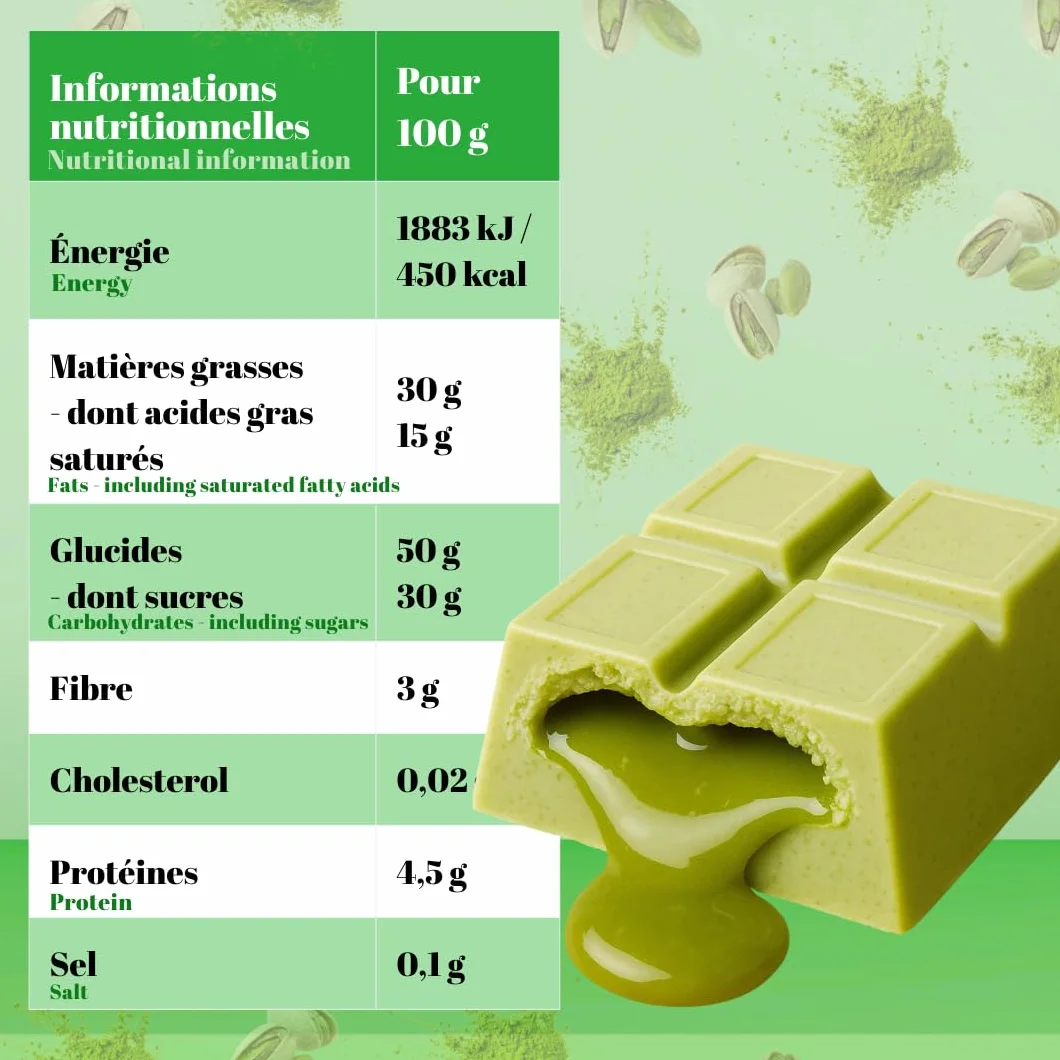 REALMIX Czekolada z Dubaju z Japońską Matchą – Tabliczka Premium z Kremem Pistacjowym i Karmelem – 100g
