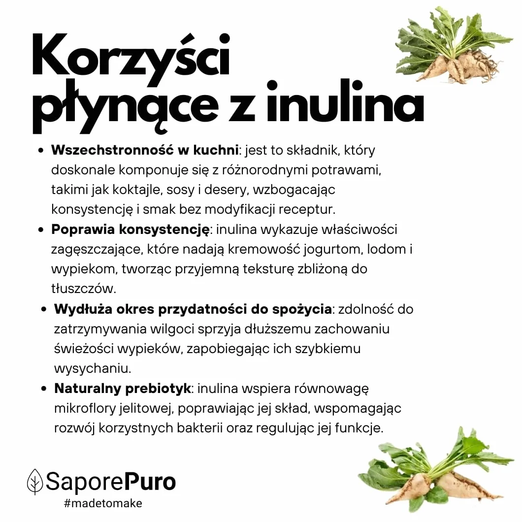 SaporePuro Inulina w proszku 250 gr - Błonnik z korzeni cykorii - naturalny prebiotyk - KRÓTKI ŁAŃCUCH
