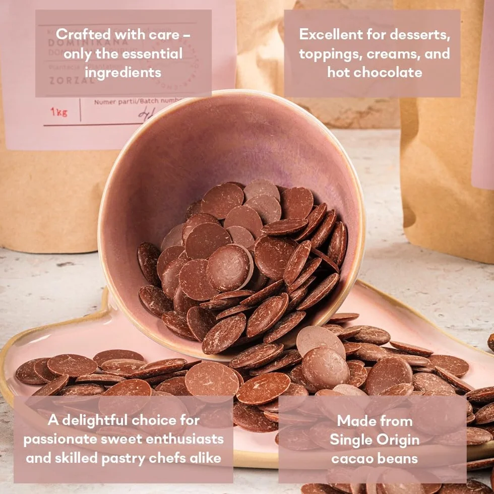 ORIGONUTS Dropsy Czekoladowe Czekolada do Topienia 52% Czekolady Mlecznej 1kg