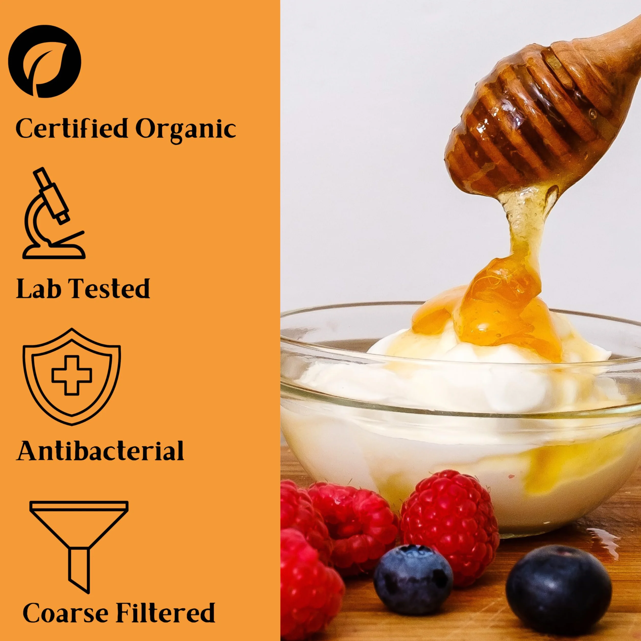 Thomas' Artisan Surowy grecki miód sosnowy, 490 g - antybakteryjny miód, gruby i niepasteryzowany, tłoczony na zimno, antybakteryjny, pojedyncze pochodzenie - The Raw Honey Shop