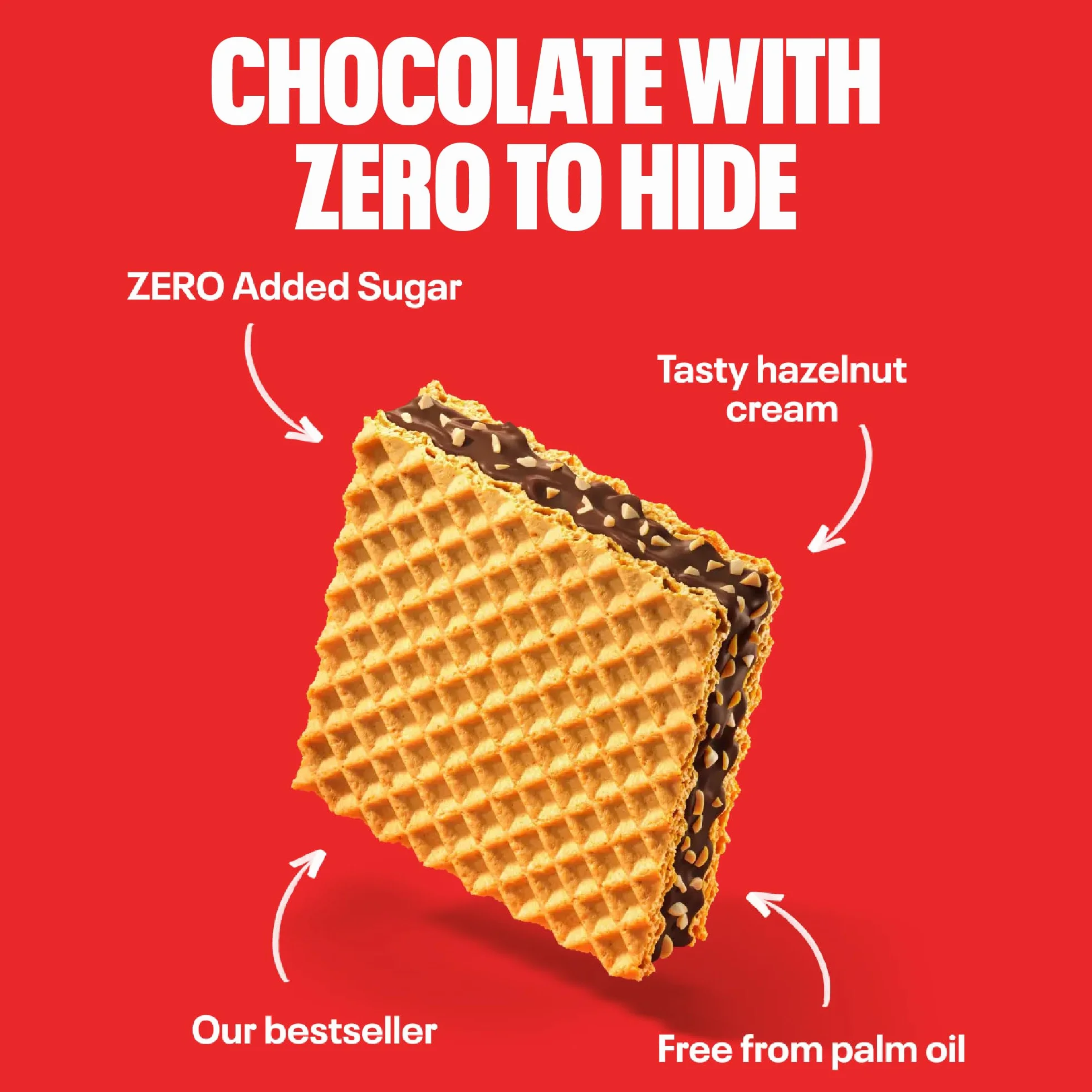 NEOH Low Carb Keto Gofry Orzech laskowy Czekolada 1 g Cukier 95 kcal Bez dodatku cukru 21 g 24 sztuk Hazelnut
