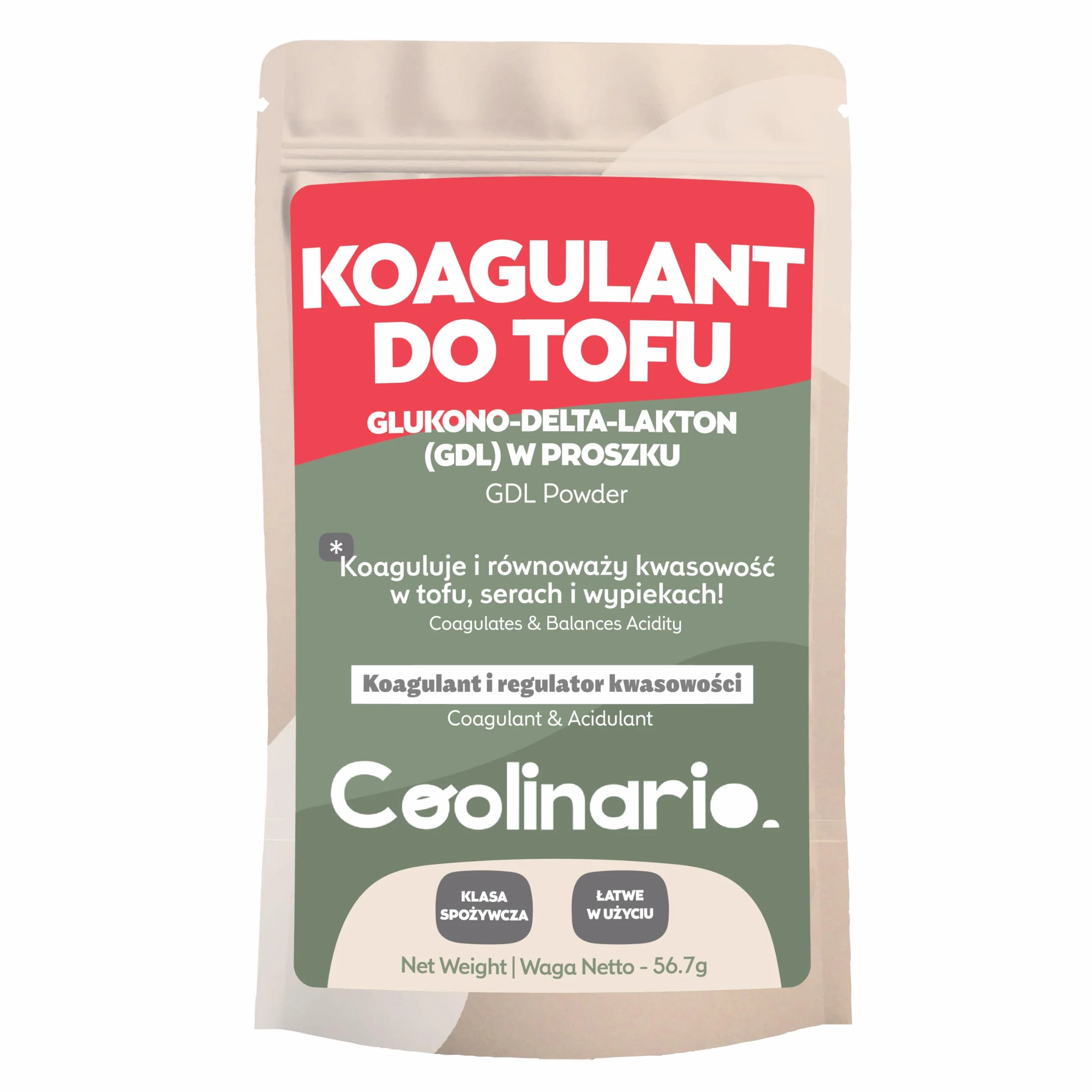 Coolinario Glukono Delta Lakton GDL 56 g Łagodny koagulant do tofu sera