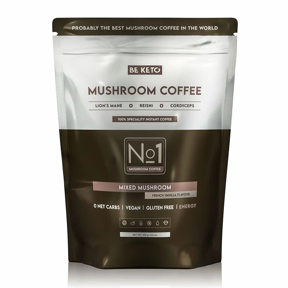 Kawa Rozpuszczalna - Mushroom (Lion's Mane & Cordyceps & Reishi) - Francuska Wanilia 250g