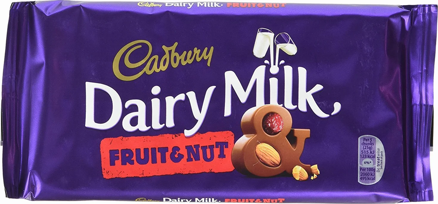 Cadbury Mleko mleczne z owoców i orzechów 200 g (opakowanie 6 szt.)