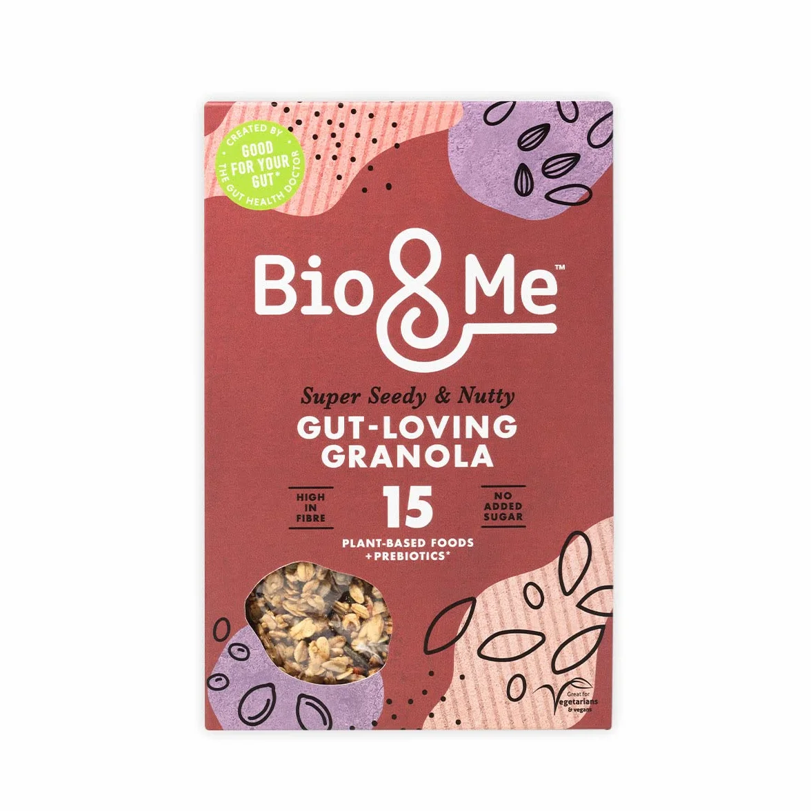 Bio&Me Super seedy and Nutty Granola wegańska bez dodatku cukru 360 g