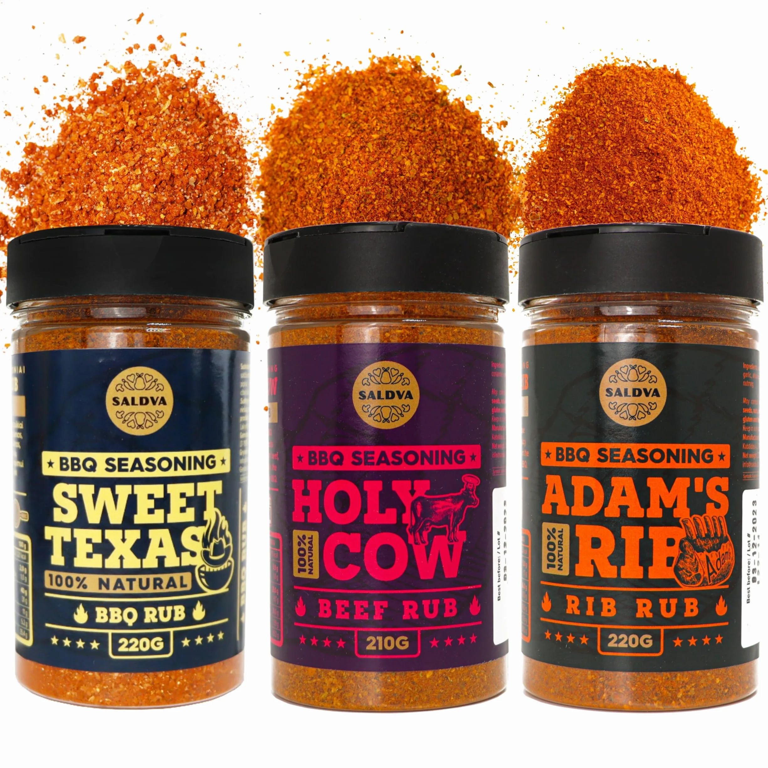 Zestaw przypraw BBQ Meat Lovers Holy Cow Sweet Texas Adam's Ribs 3 szt. naturalne