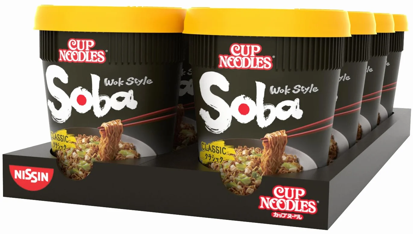 Nissin Cup Noodles Soba Classic 8 x 90 g makaron instant japoński yakisoba