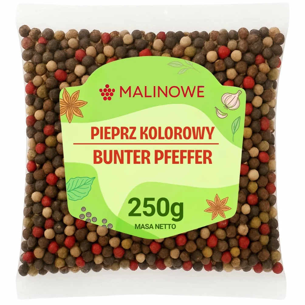 Malinowe PIEPRZ KOLOROWY 250g Kolorowy Ziarnisty