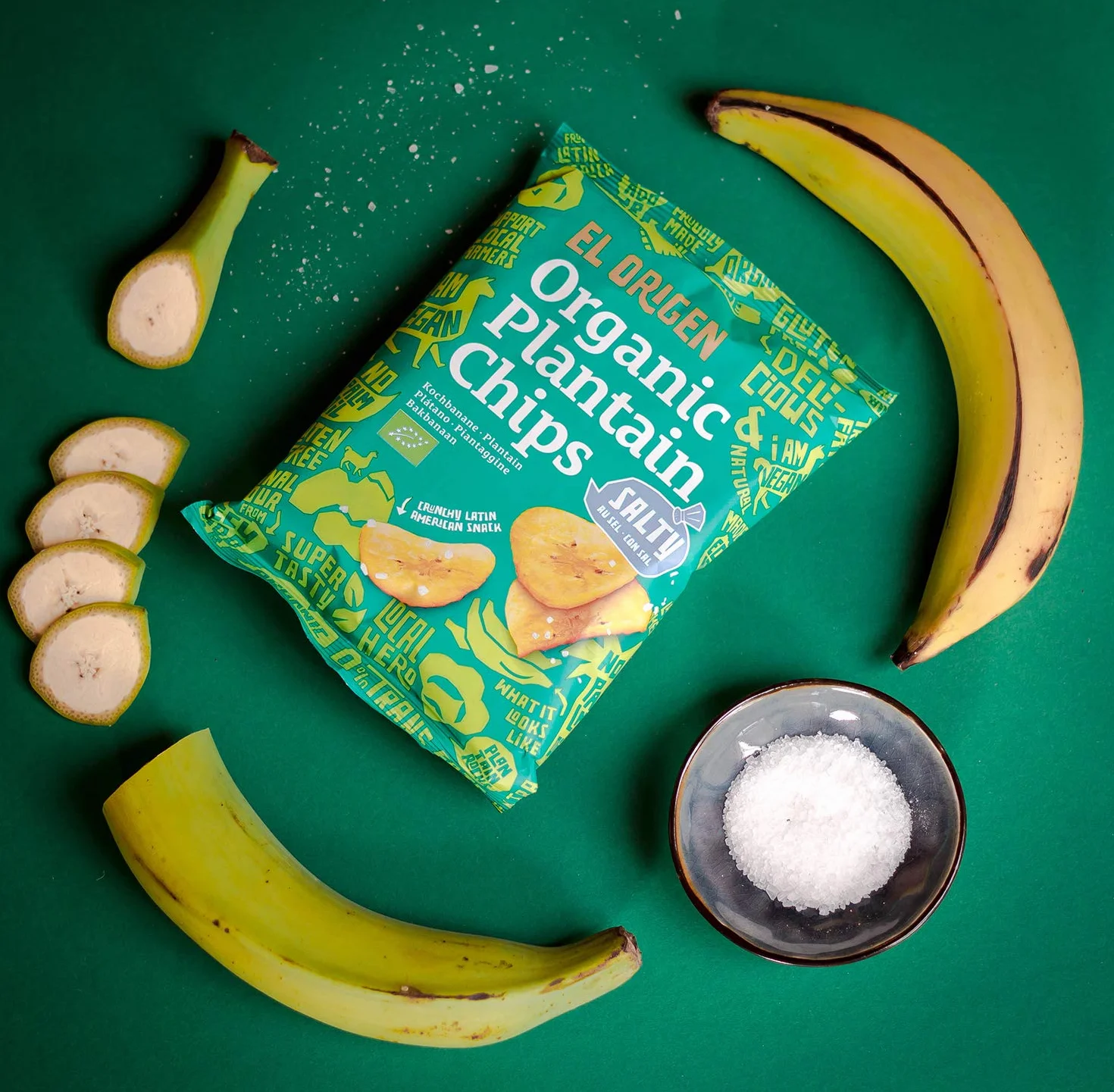 chips de plantain bio el origen au sel de mer, 8 x 80g