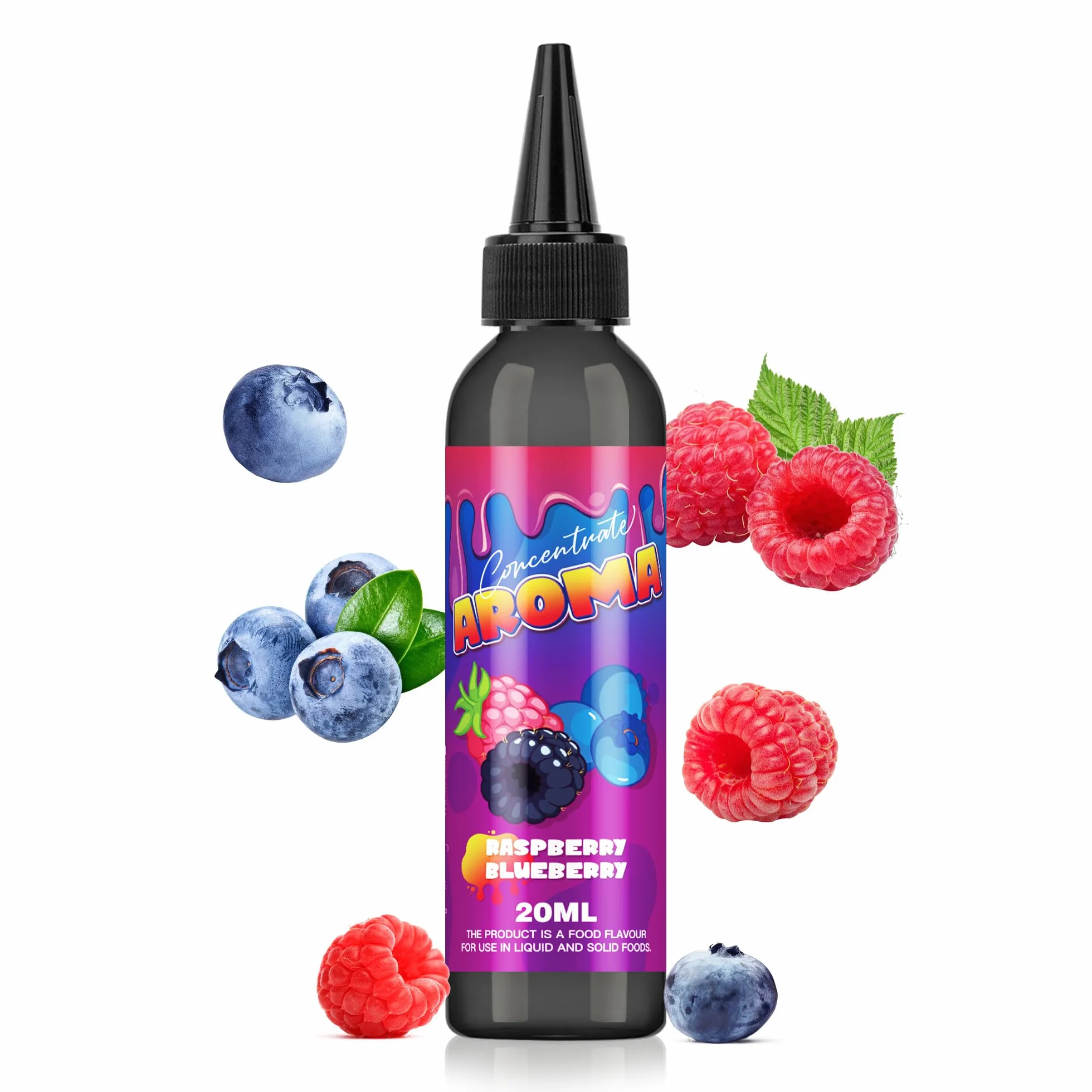 FURUN Koncentrat Aromatyczny 20 ml (w butelce 120 ml) – Zapach do gotowania, pieczenia, napojów (Malina z borówką)