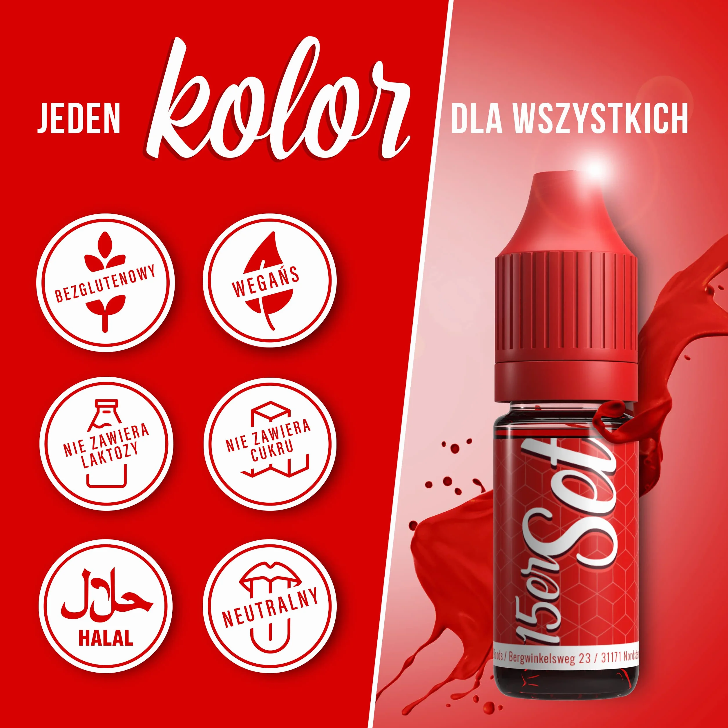 Belissia zestaw barwników spozywczych 15x10ml wysoko skoncentrowany barwnik, wyprodukowany w Niemczech, bez cukru, plynny, do barwienia napojów, ciast, ciasta, polew, gluta i wiele innych.