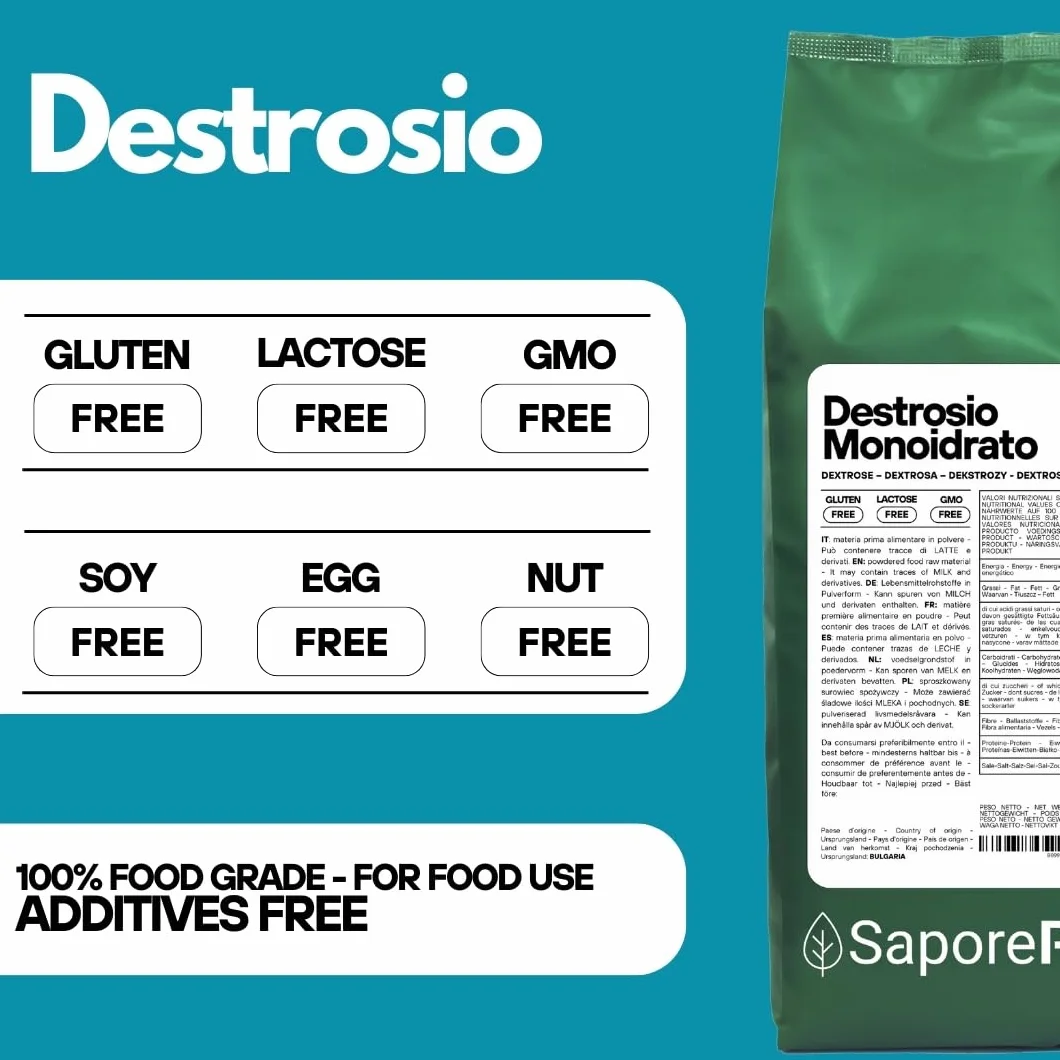 SaporePuro DEKSTROZA Monohydrat 1 kg - Idealny do deserów, lodów i sorbetów