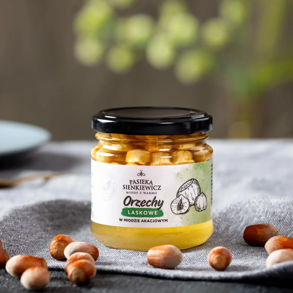 Orzechy Laskowe w Miodzie Akacjowym 220g - Naturalny Deser - Zdrowa Przekąska - Elegancki Prezent