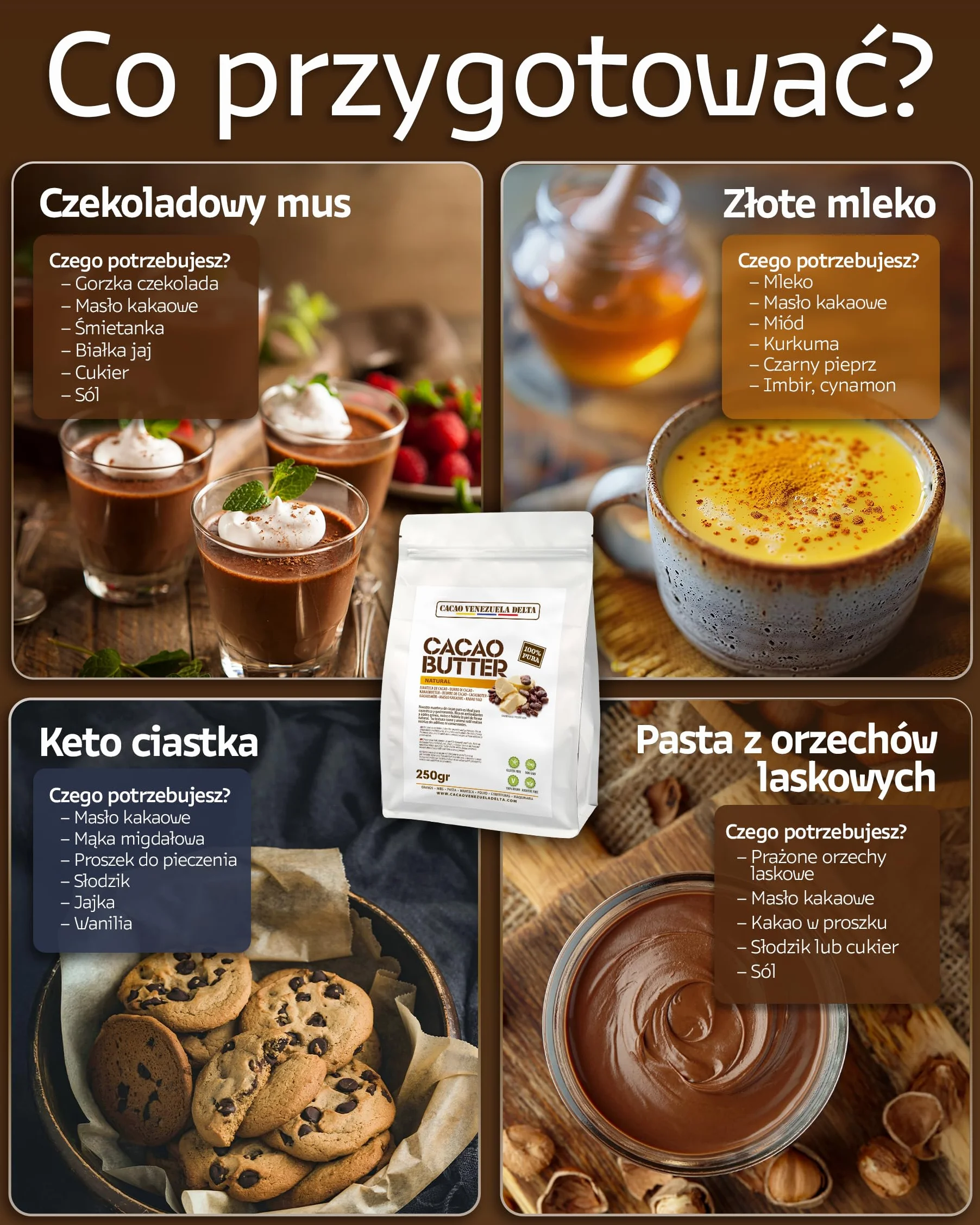 Masło kakaowe Cacao Venezuela Delta 250 g dezodoryzowane