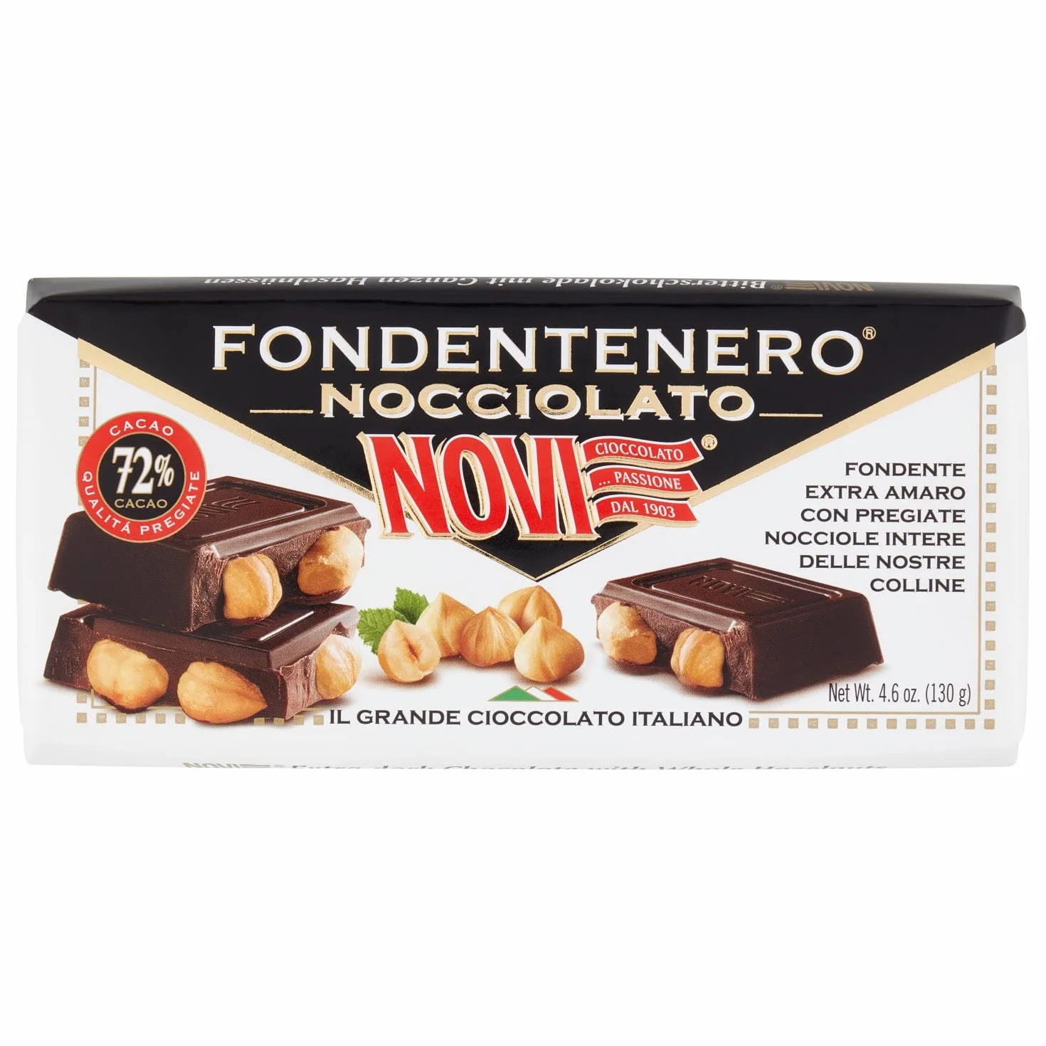 Czekolada z orzechami Fondenrenero Nocciolato 130g - Novi duże orzechy całe