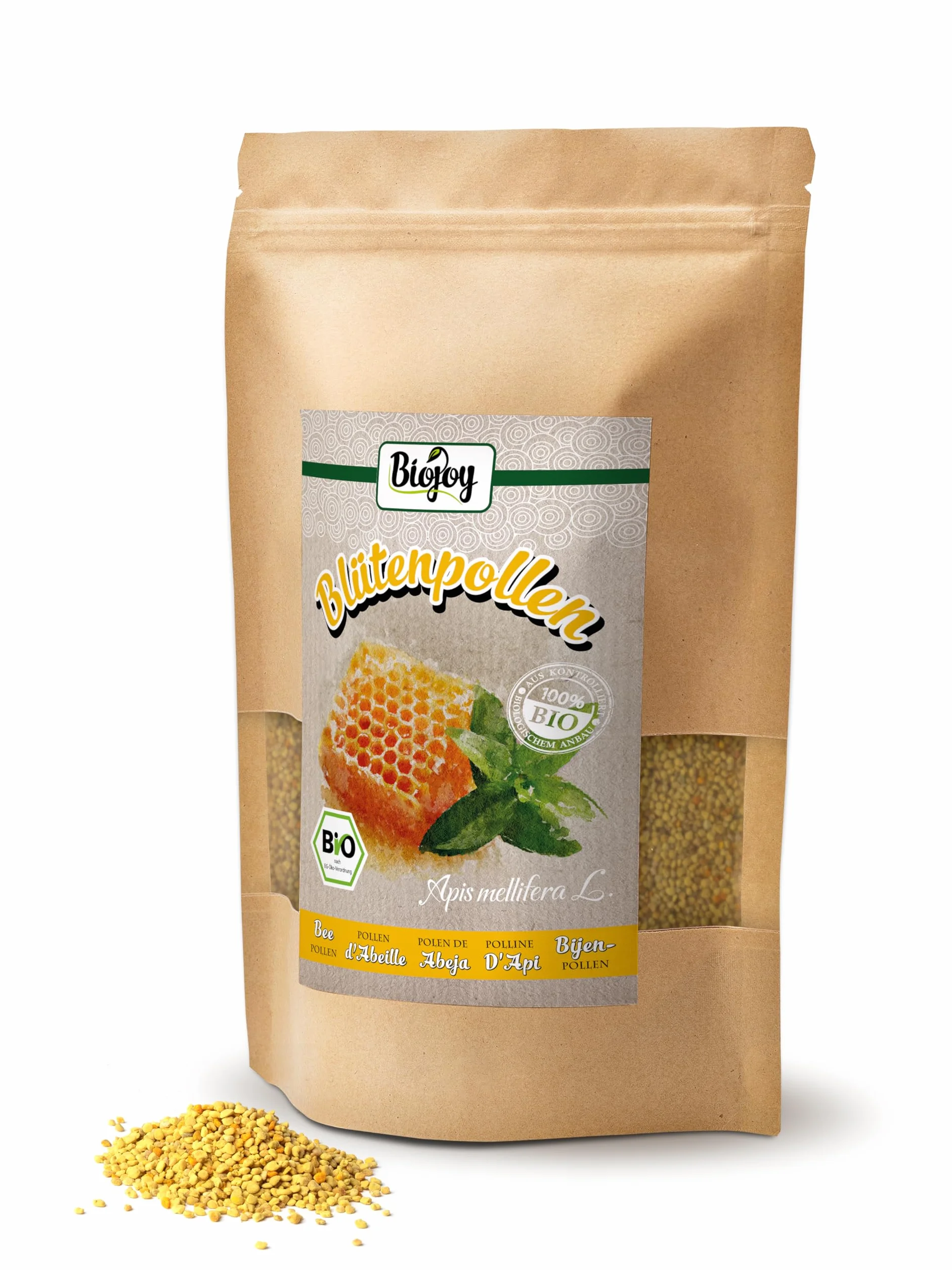 Biojoy Ekologiczny Pyłek pszczeli 500 g granulat pyłku kwiatowego naturalny