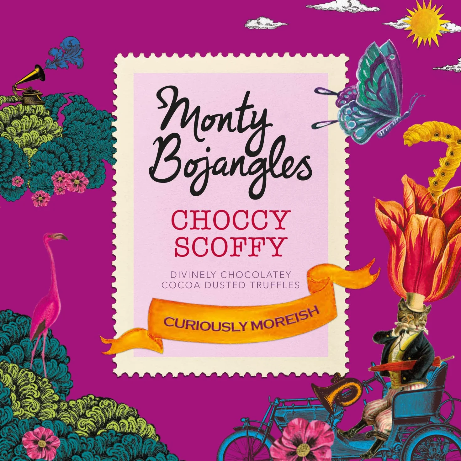 Monty Bojangles Choccy Scoffy trufle pralinowe posypane kakao, 2 x 150 g, czekoladowy zestaw prezentowy, trufle czekoladowe o niebiańskim smaku czekolady, nagradzany luksusowy prezent z pralin