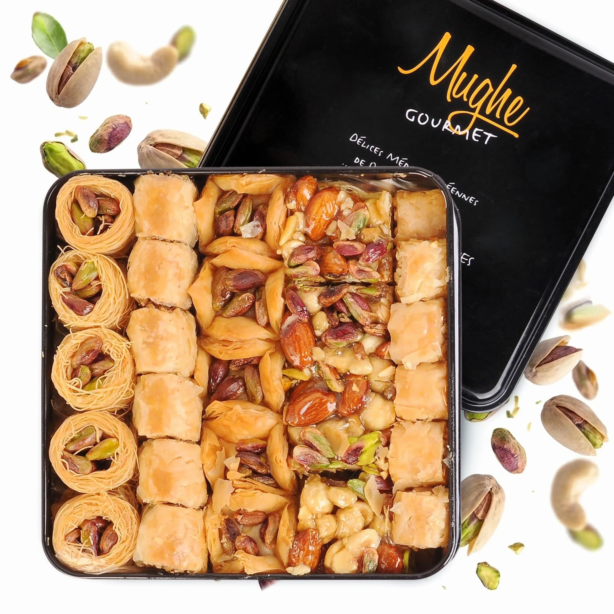 Baklava zestaw upominkowy 800 g 52 sztuki dwuwarstwowe ciasta liściastego Mix Gourmet