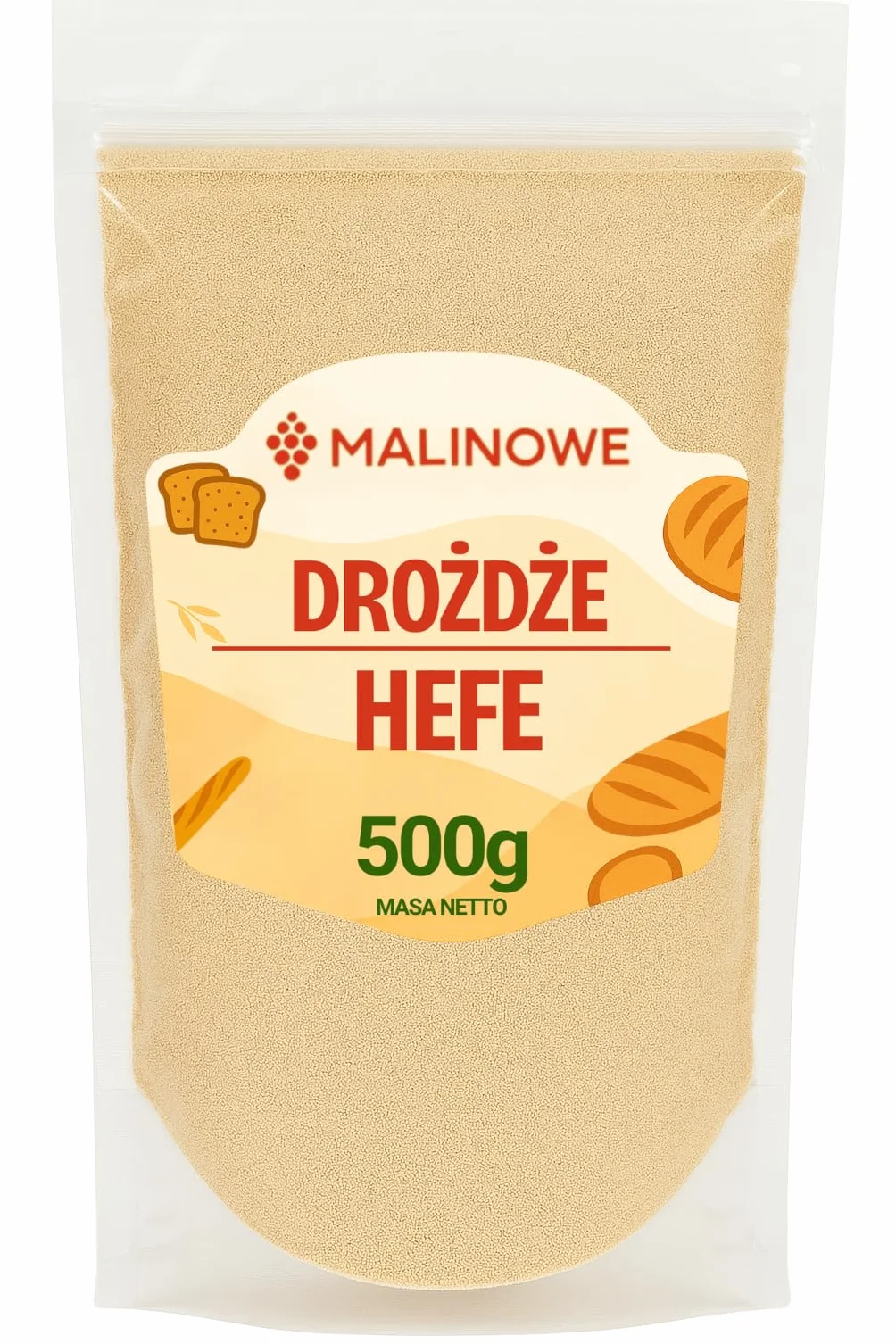 Malinowe DROŻDŻE PIEKARSKIE SUCHE 500g Drożdże Instant Piekarnicze Jakość Premium
