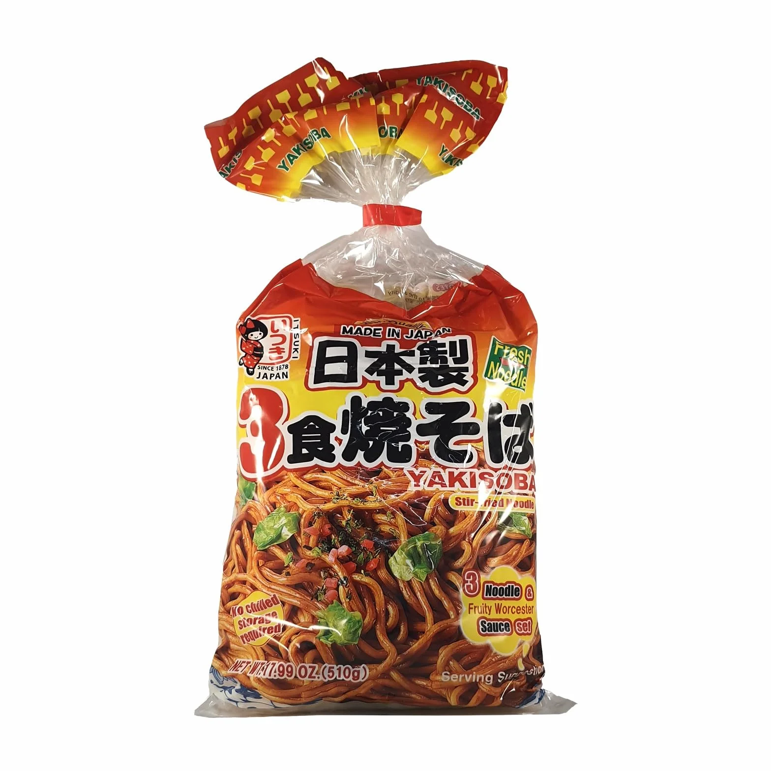 Itsuki Yakisoba smażony makaron z sosem 510 g 3 porcje