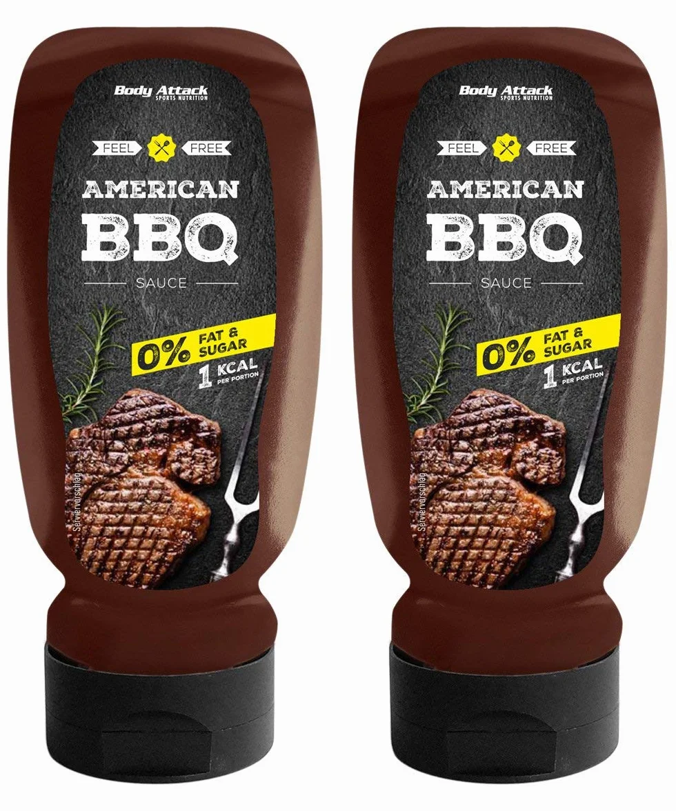 MNIEJ CUKRU I NIEBIEŻO TŁUSZCZONY - Sos Body Attack BBQ zawiera zarówno 0% cukru, jak i 0% tłuszczu. Dzięki temu nasz sos idealnie nadaje się do każdej diety.