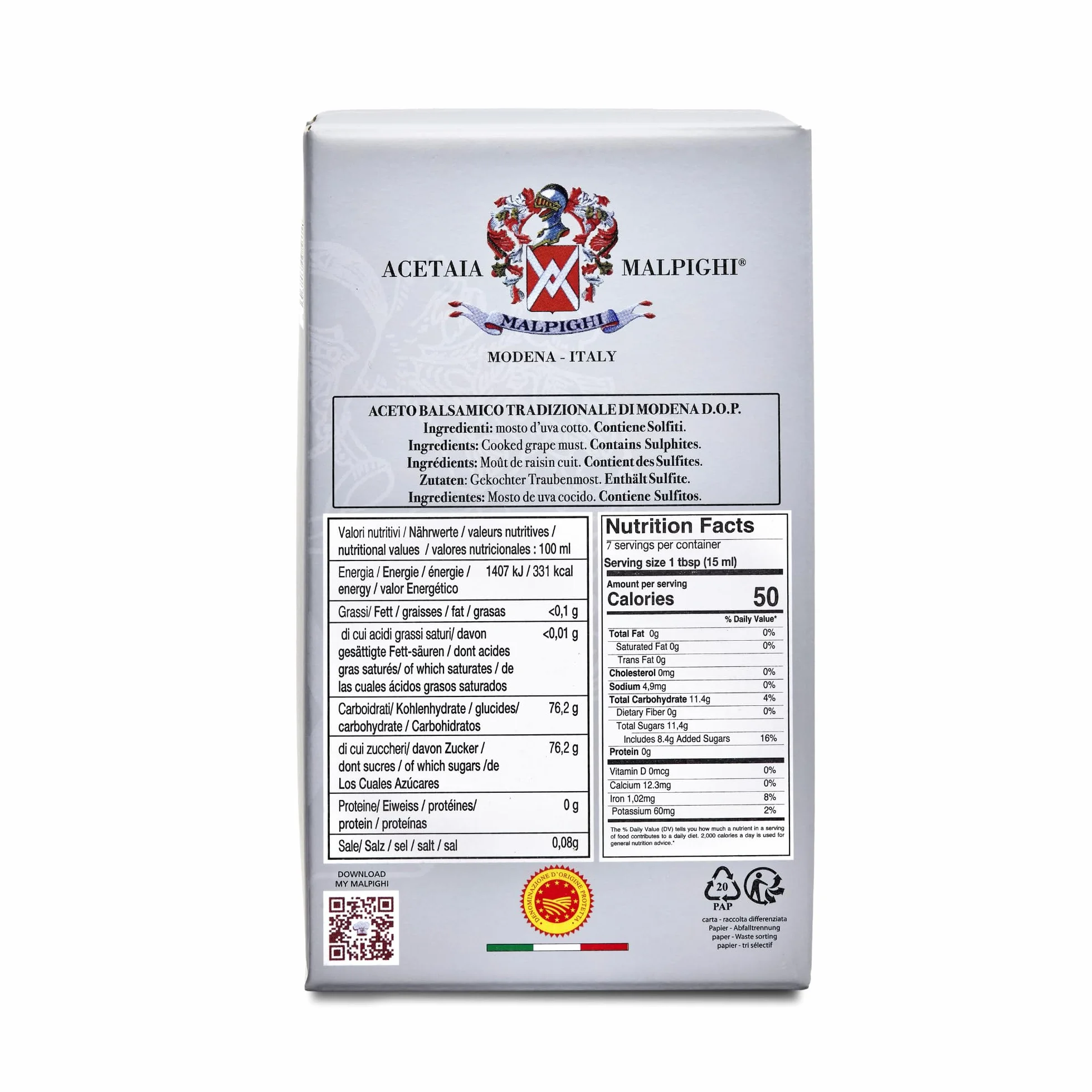 Acetaia Malpighi Tradycyjny Ocet Balsamiczny z Modeny DOP 12+ lat 100 ml
