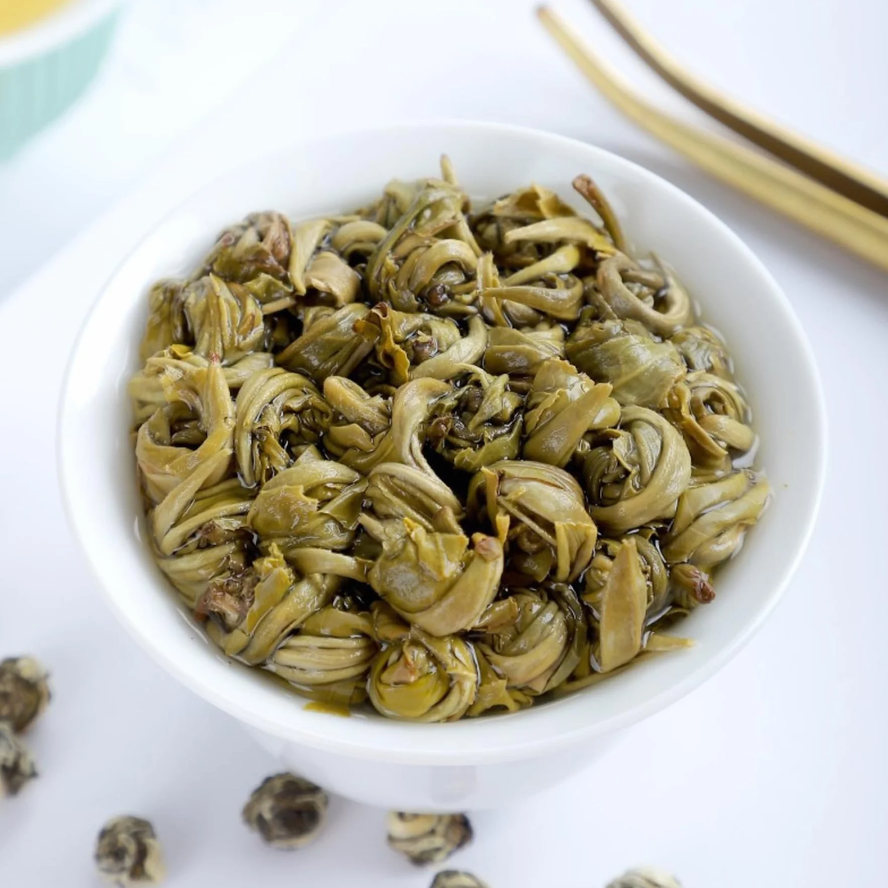 Chińska Zielona Herbata Jaśminowa Longzhu 125g Silny Zapach Herbaty Luźnej Liści