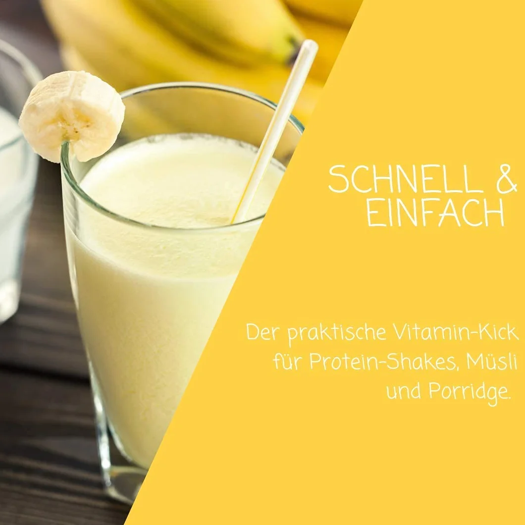 myfruits® Proszek bananowy – bez dodatków, w 100% z bananów, liofilizowany, proszek owocowy do smoothie, shakes i jogurtu (70 g)