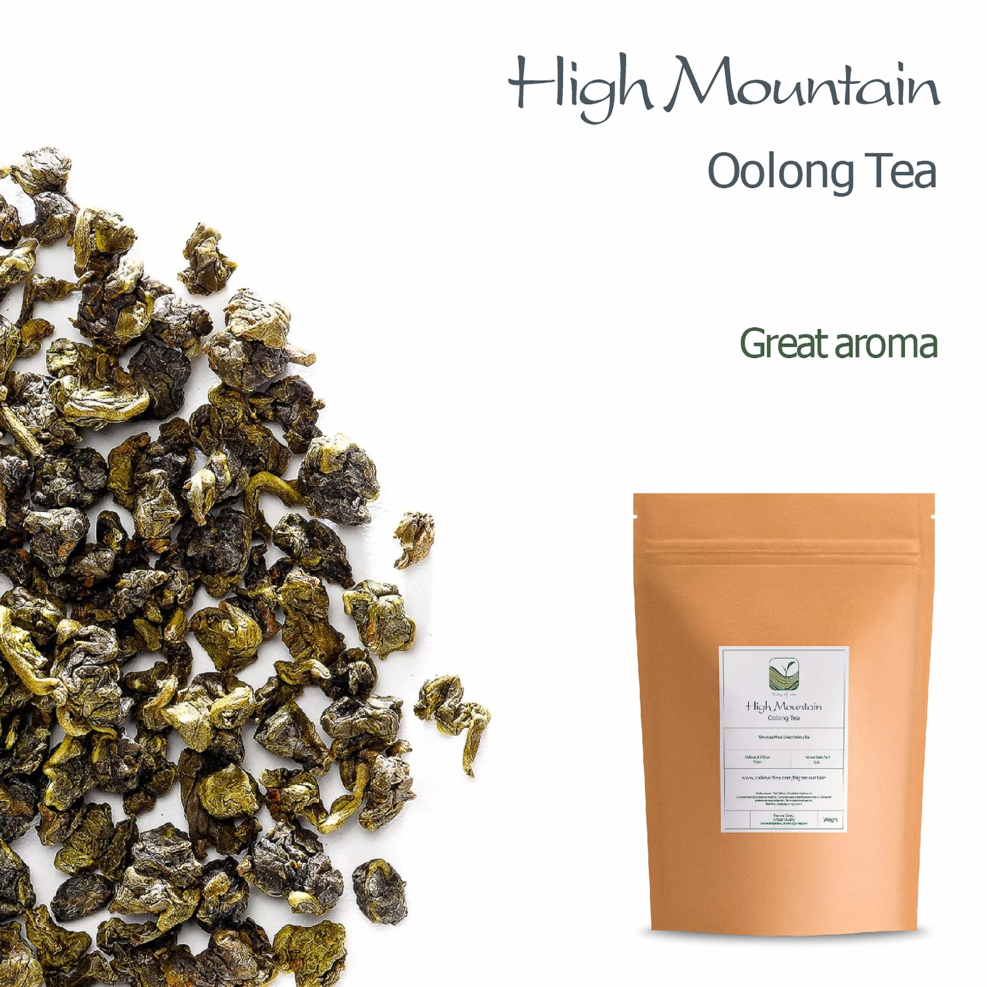 Tie Guan Yin Oolong Tea - Taiwanese High Mountain Green Oolong - Tieguanyin Wu Long Tea From Taiwan 100g