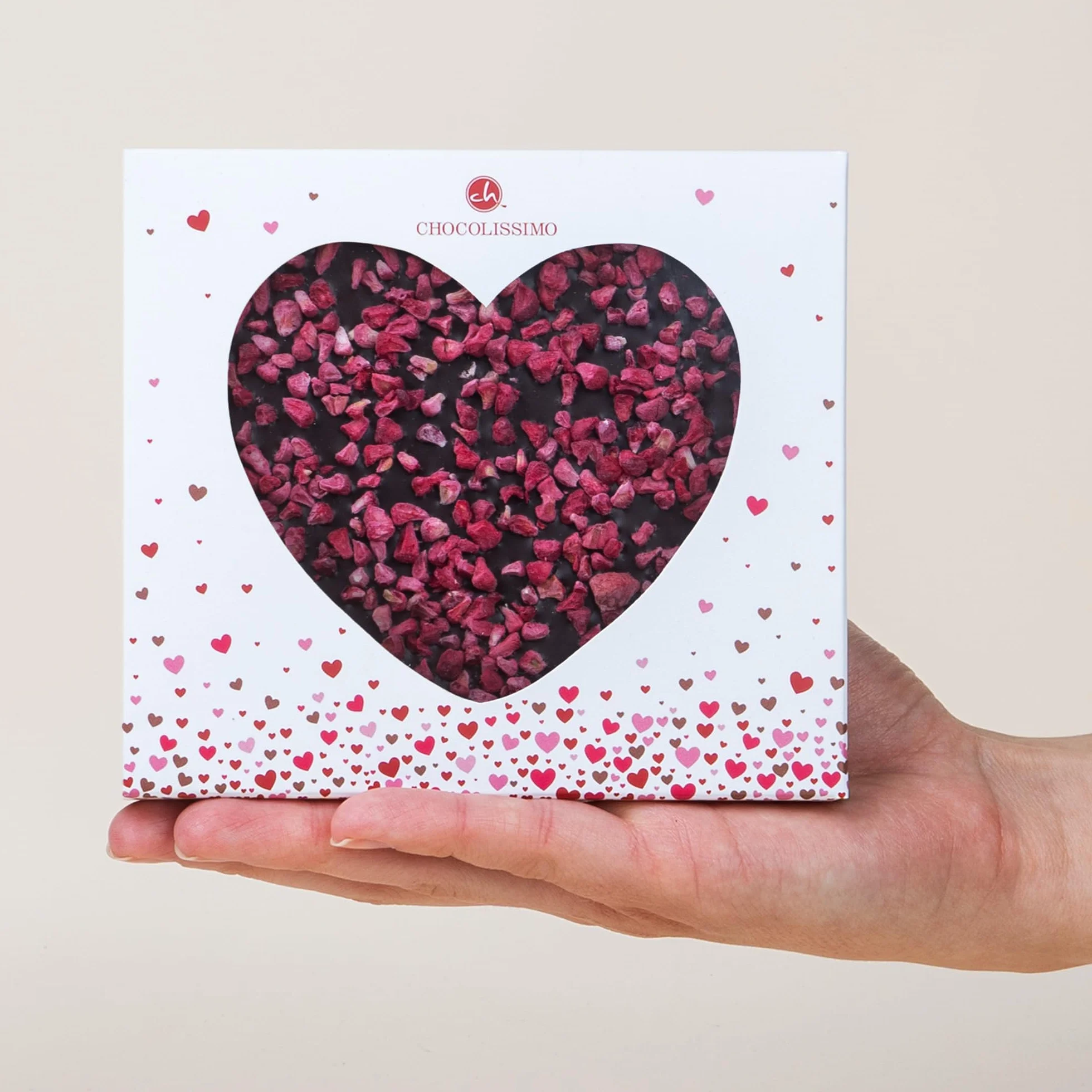 ChocoHerz - Delikatna gorzka czekolada z malinami w kształcie serca | Czekolada | Prezent | Dla kobiety | Kobiety | Dziewczyny | Mama | Matki | Matki | Walentynki | Urodziny | Dzień Matki